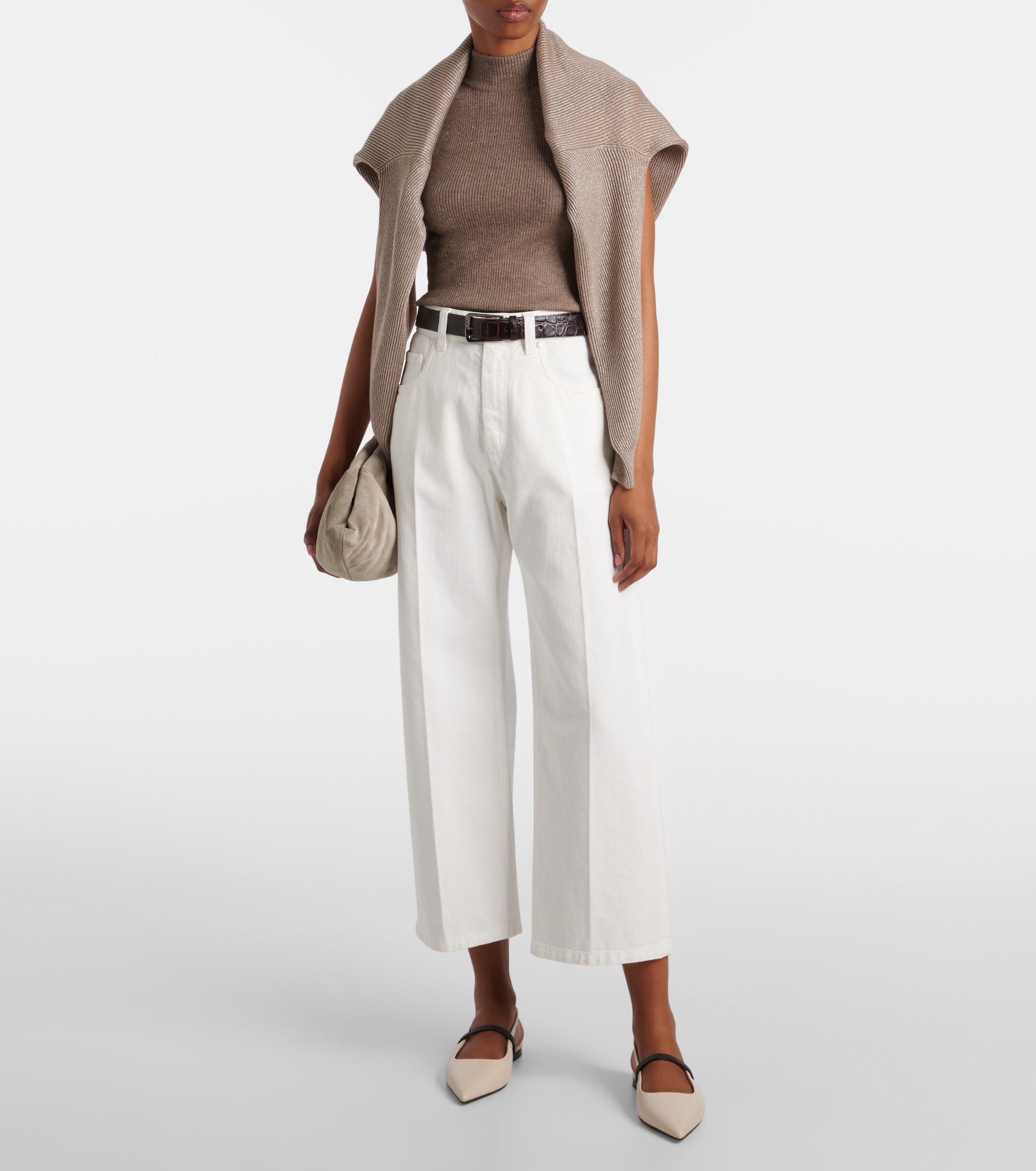 Brunello Cucinelli Brunello Cucinelli Ribbed-knit turtleneck top