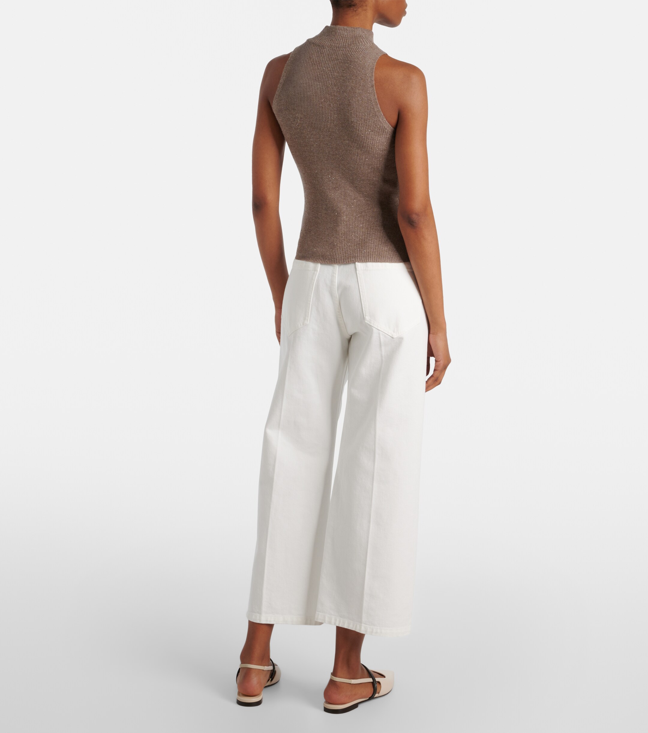 Brunello Cucinelli Brunello Cucinelli Ribbed-knit turtleneck top