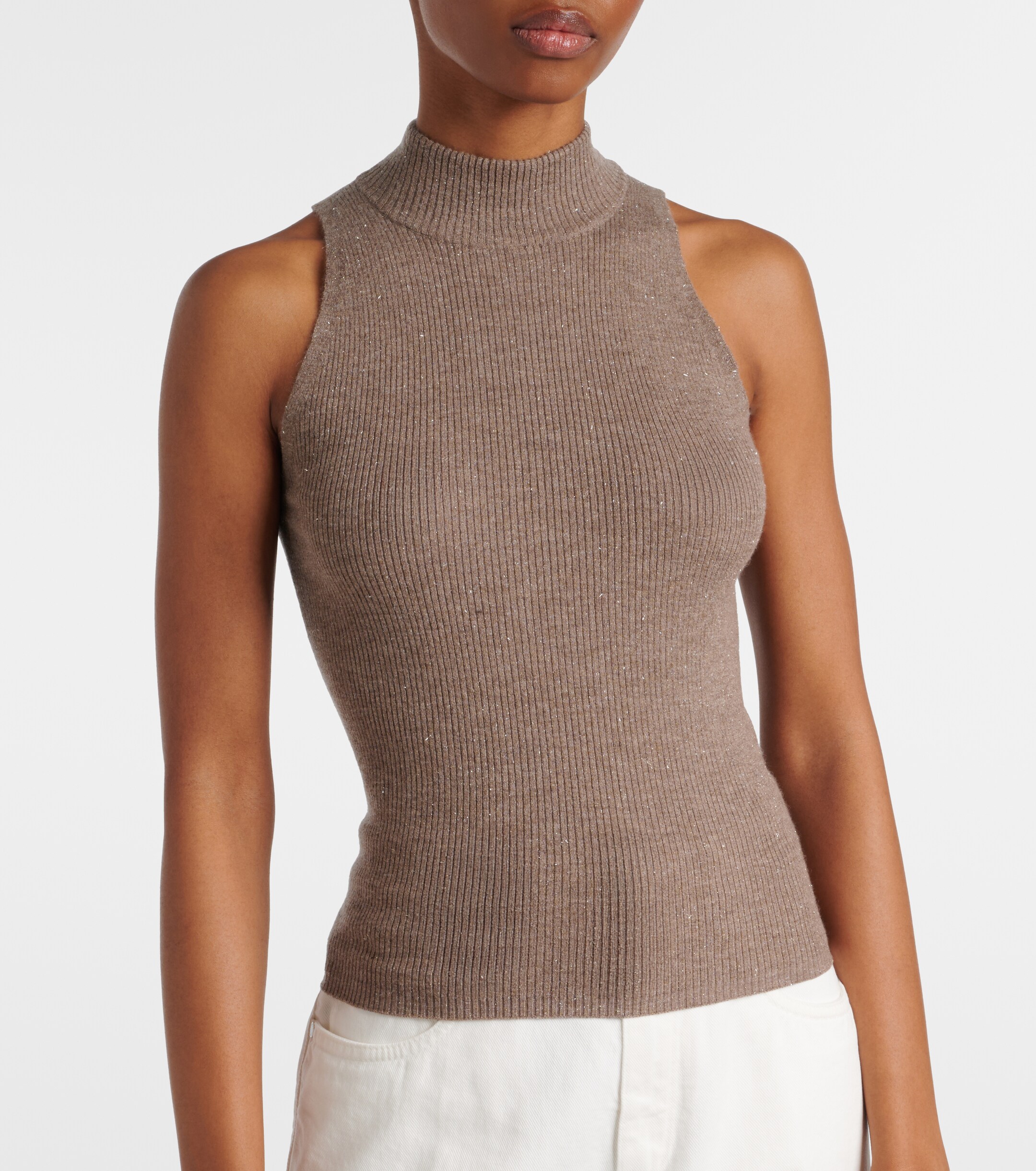 Brunello Cucinelli Brunello Cucinelli Ribbed-knit turtleneck top