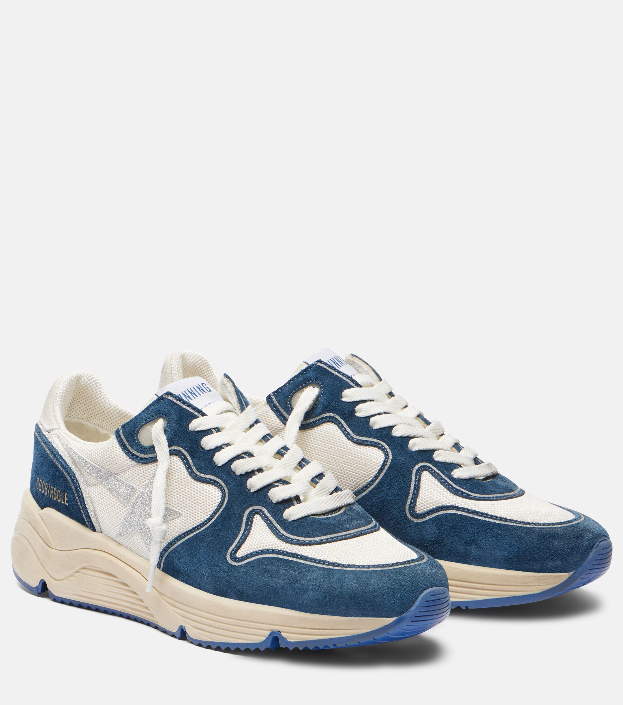 Golden Goose Running Sole suede-trimmed sneakers