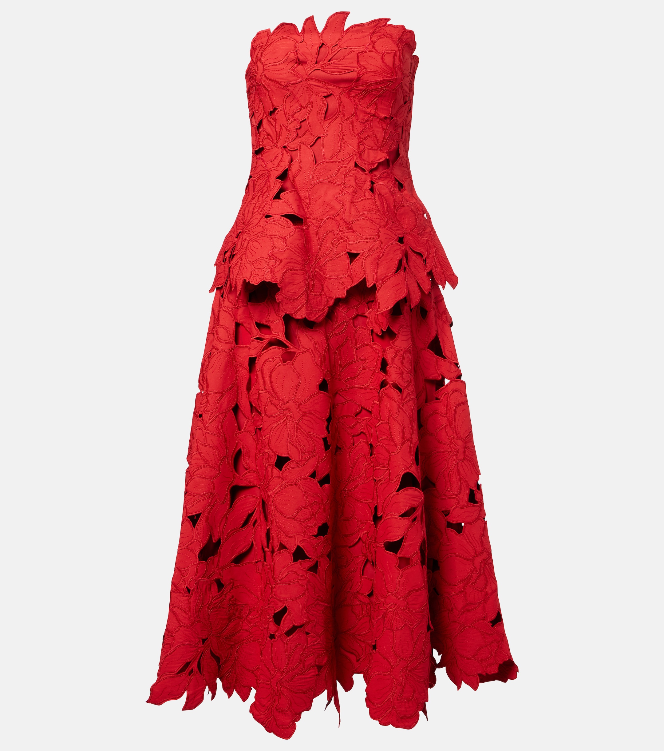 SIMKHAI - Audrey peplum lace midi dress | Plush
