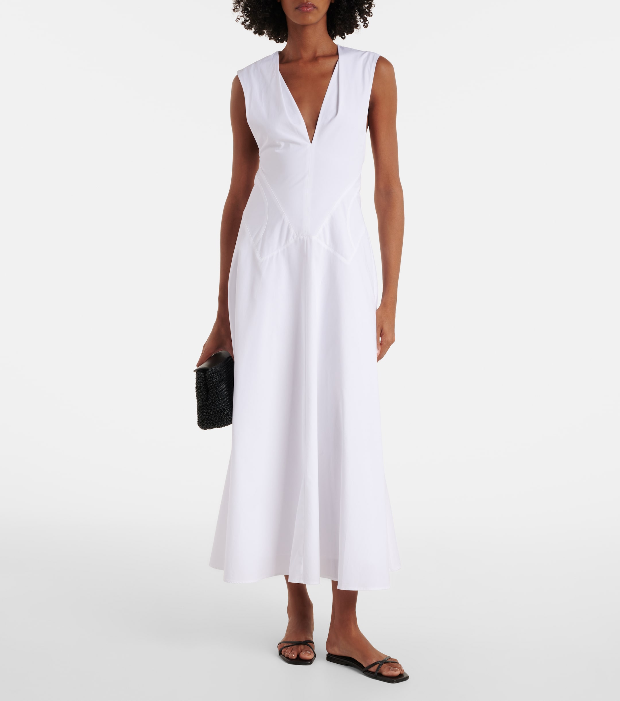 white christmas dresses Ceres Organic Cotton Midi Dress Navy – TOVE Studio main image 1