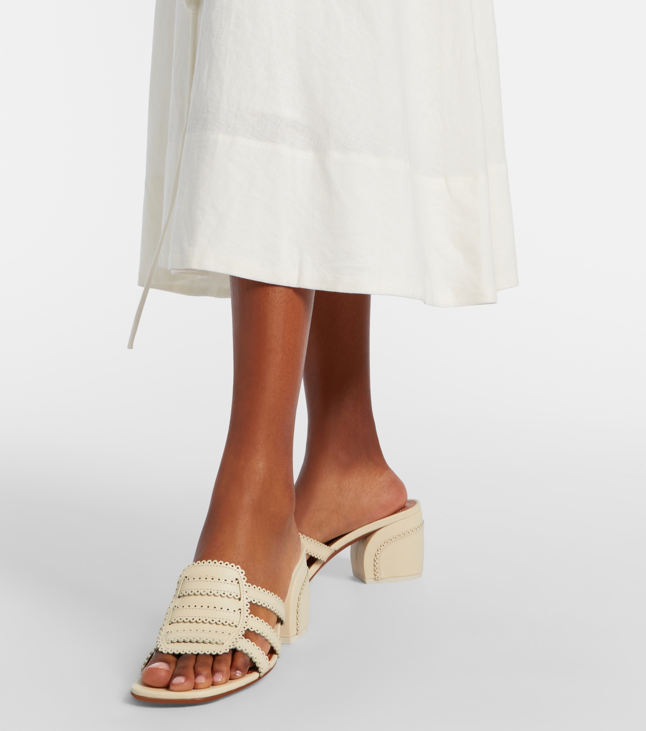 マロン Zimmermann - Goldie 65 leather mules | Plush