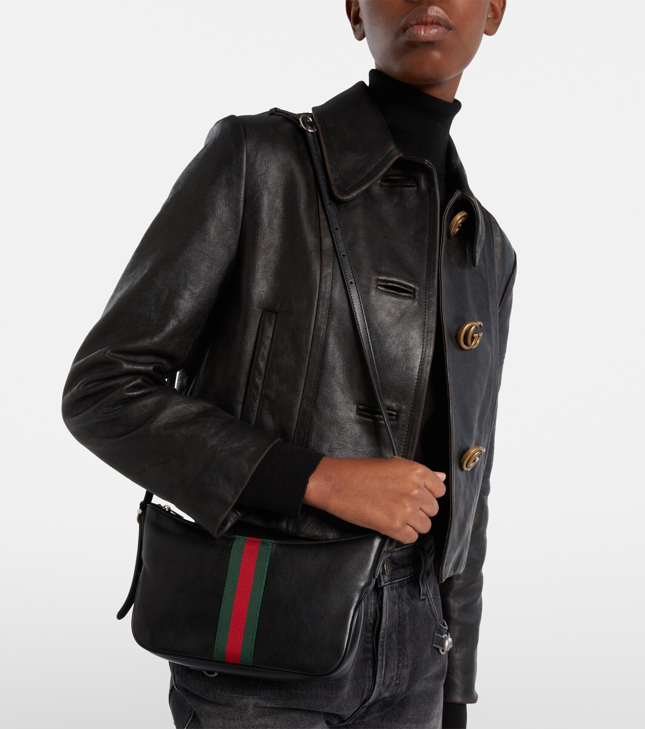Gucci Lunetta Small leather crossbody bag