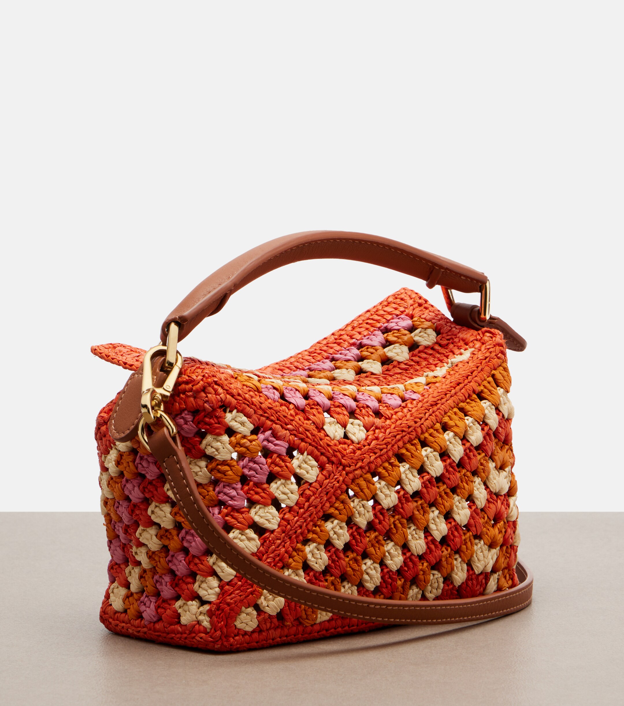 Loewe Paula's Ibiza Puzzle Mini raffia top-handle bag