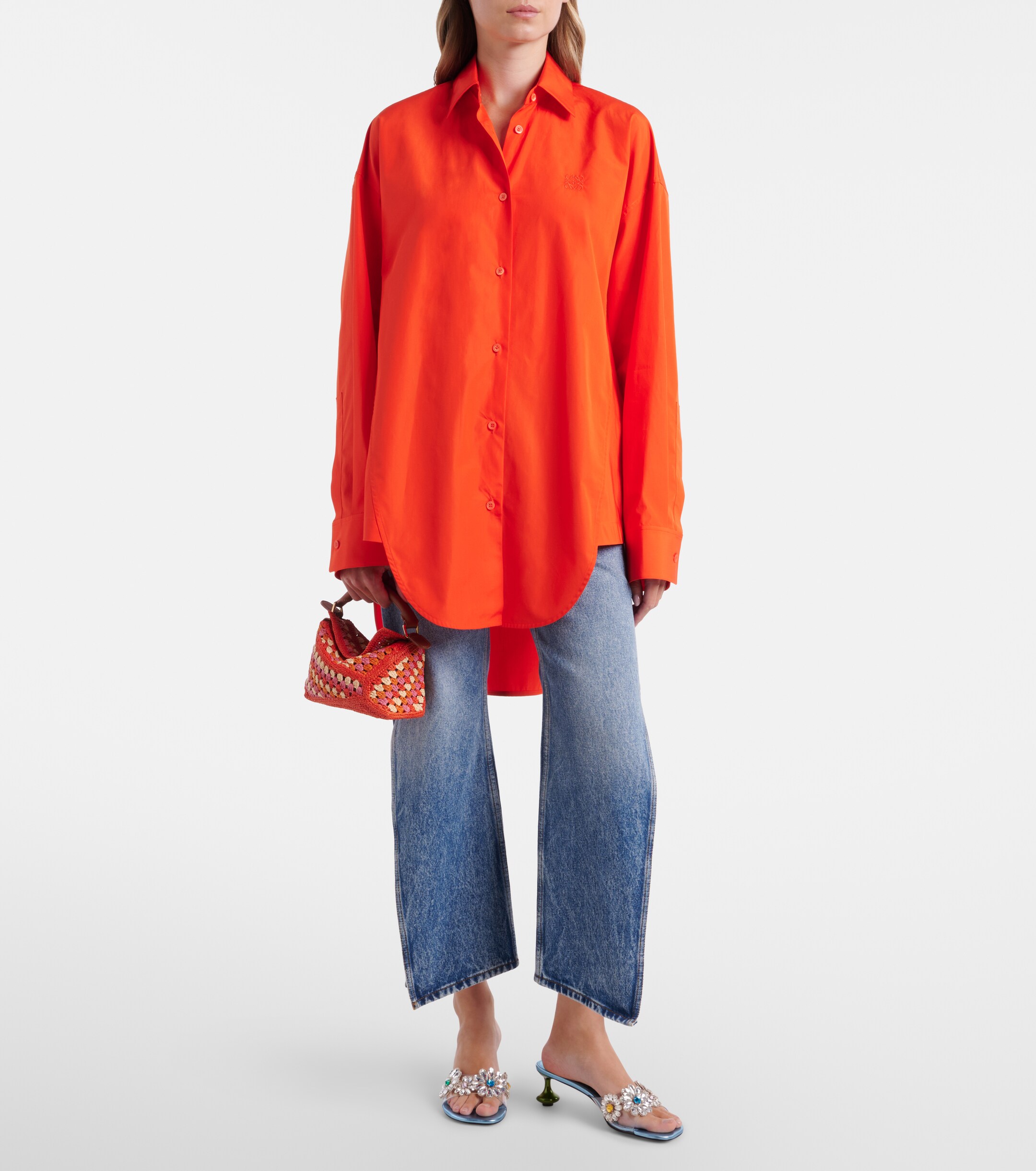 Loewe Paula's Ibiza Puzzle Mini raffia top-handle bag