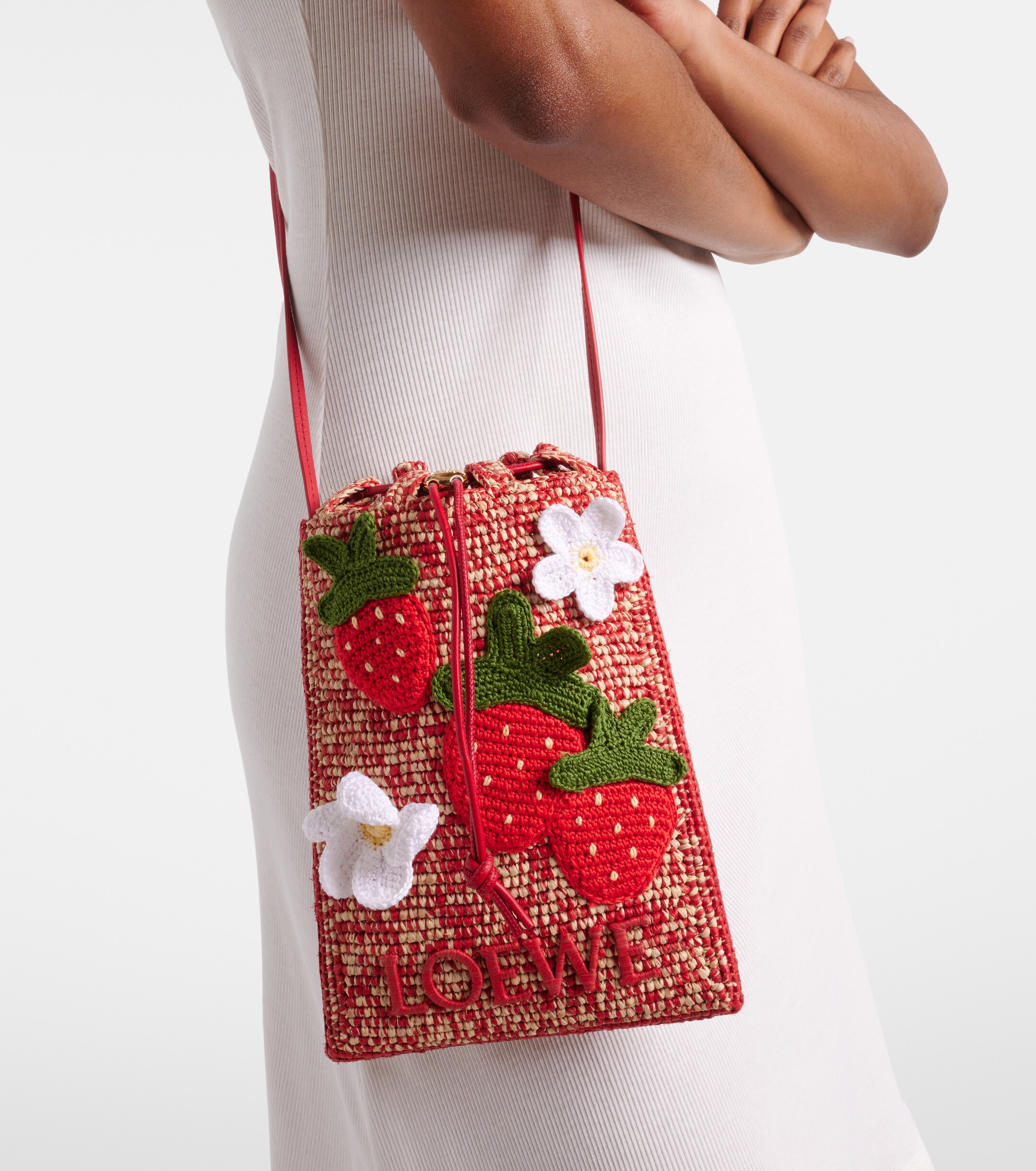 Loewe Paula's Ibiza raffia pouch with strap