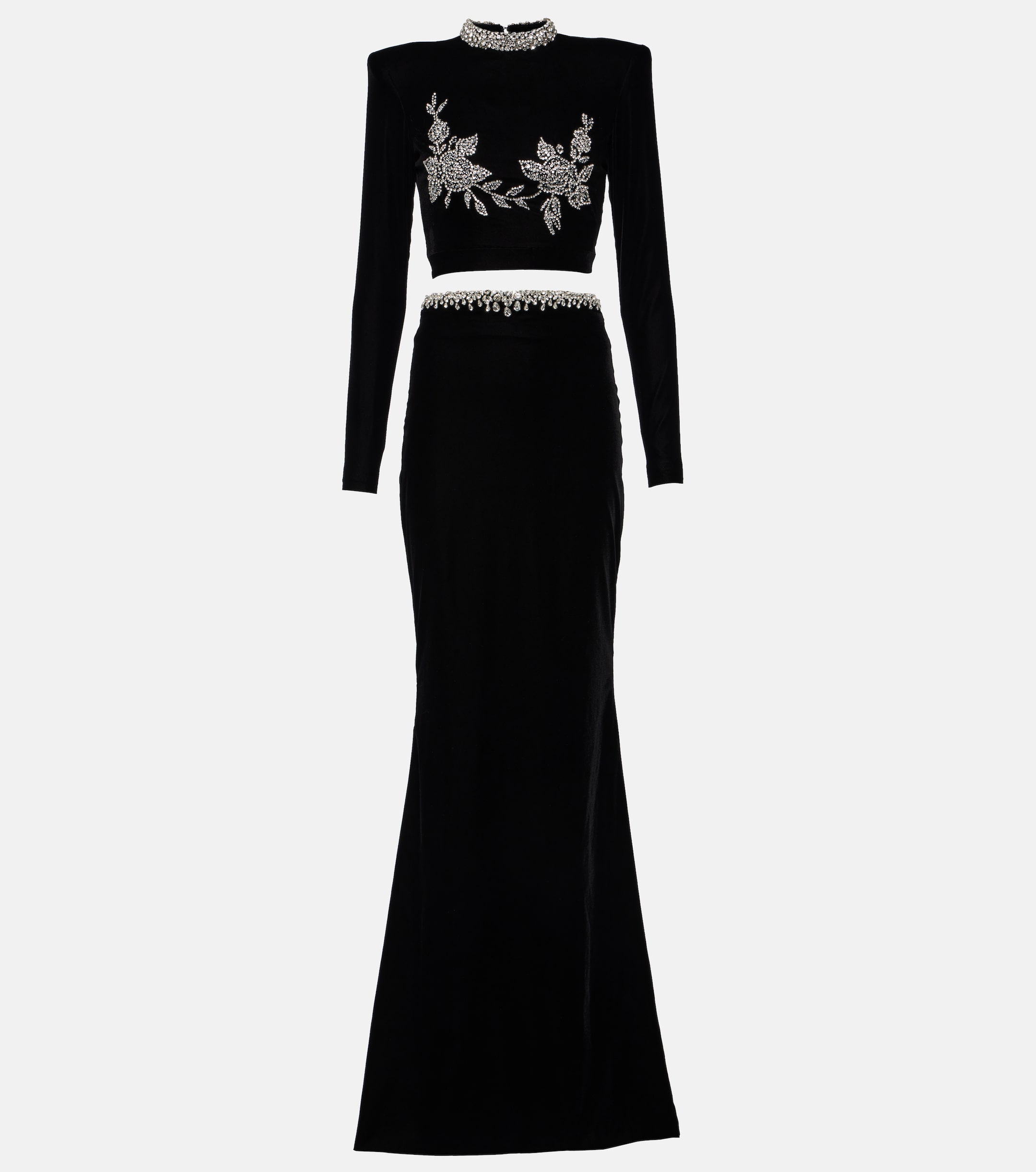 Miss Sohee Embroidered crop top and maxi skirt