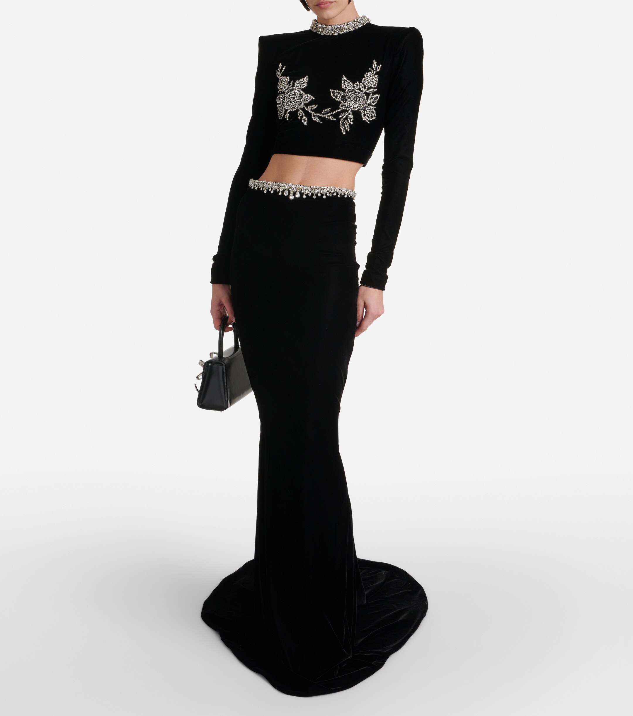 Miss Sohee Embroidered crop top and maxi skirt