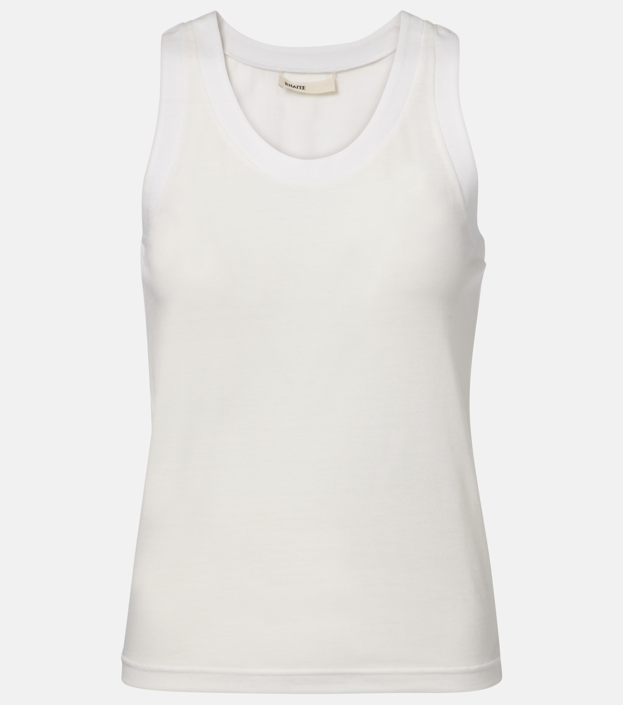 KHAITE Cotton-blend jersey tank top