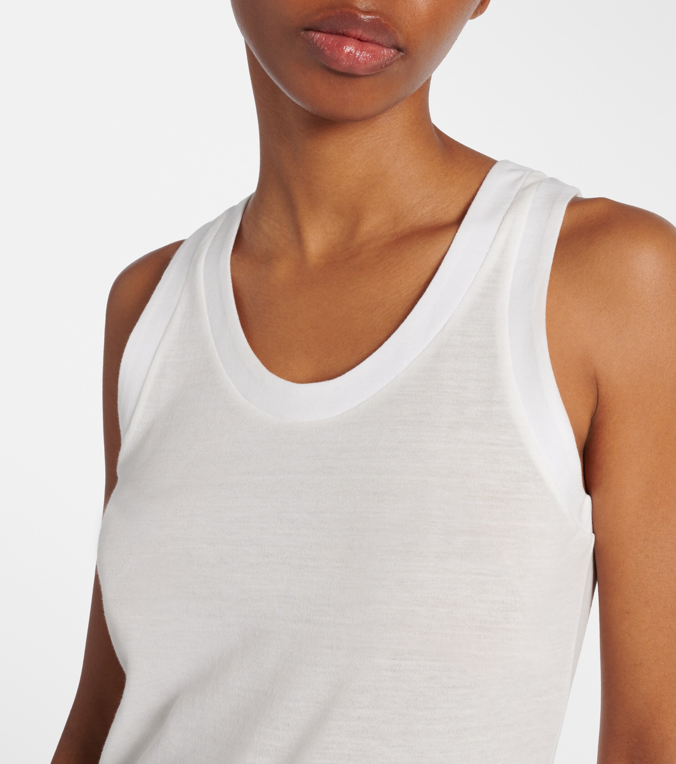 KHAITE Cotton-blend jersey tank top