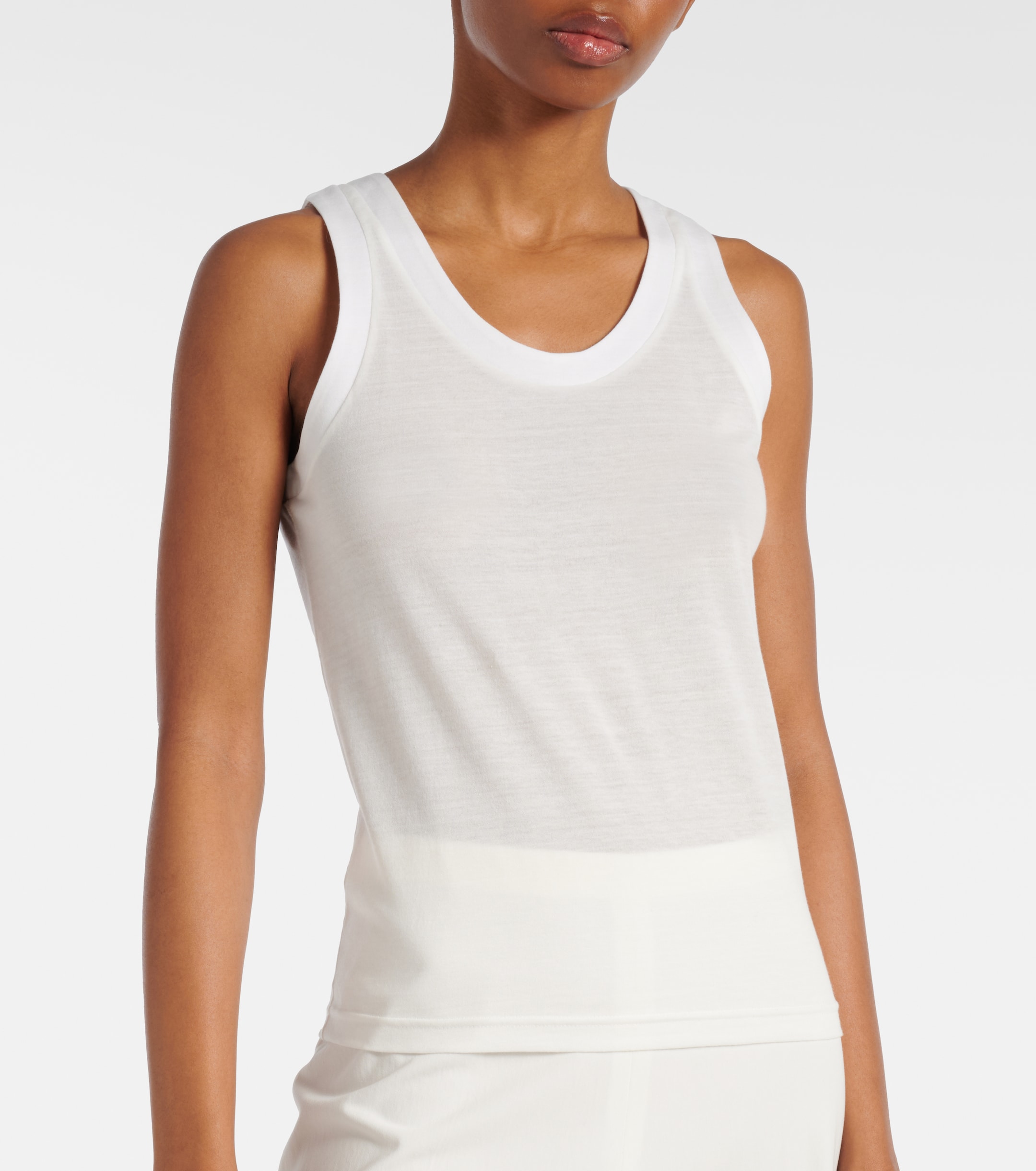 KHAITE Cotton-blend jersey tank top
