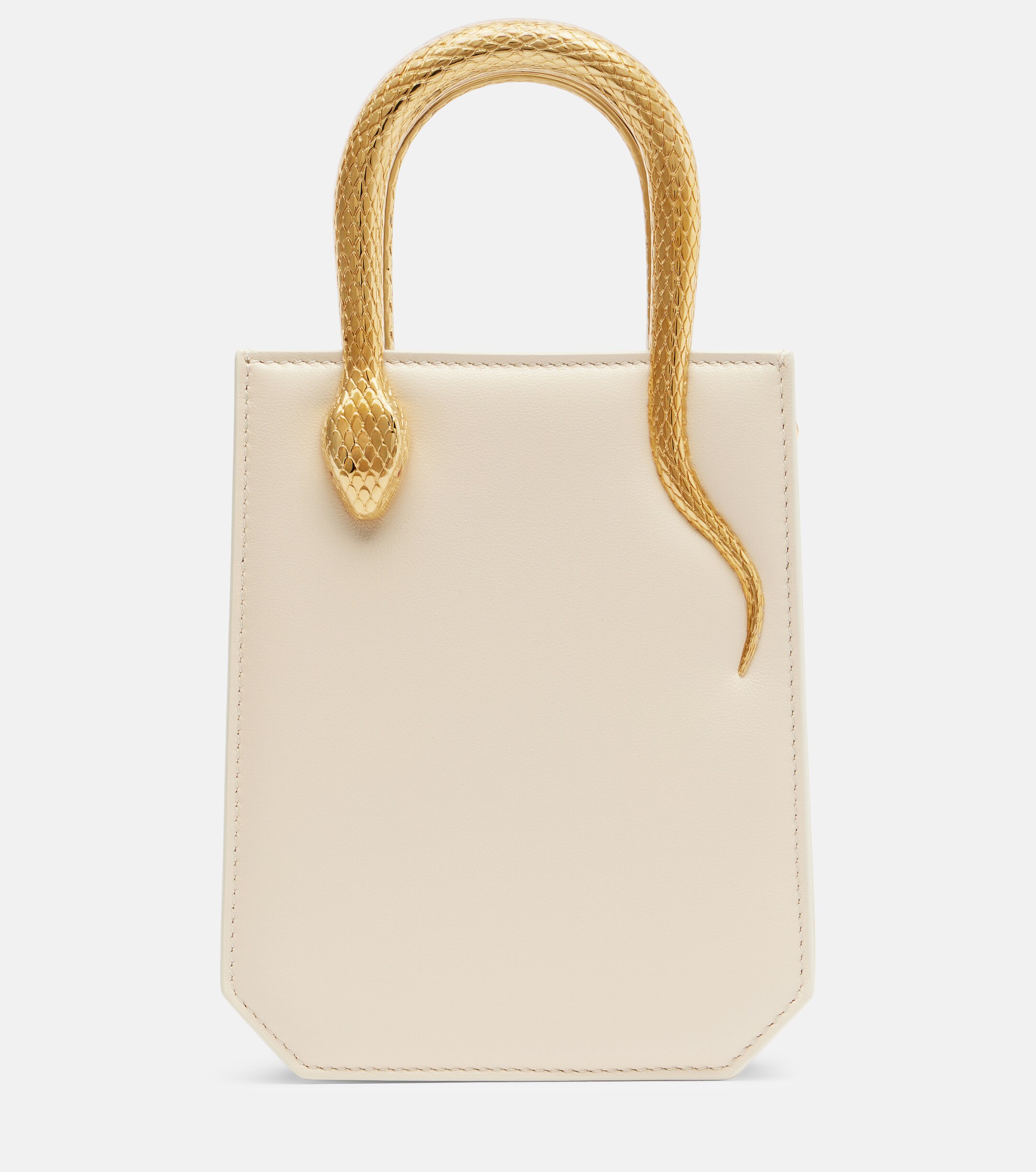 Bvlgari Serpentine Small embellished leather top-handle bag