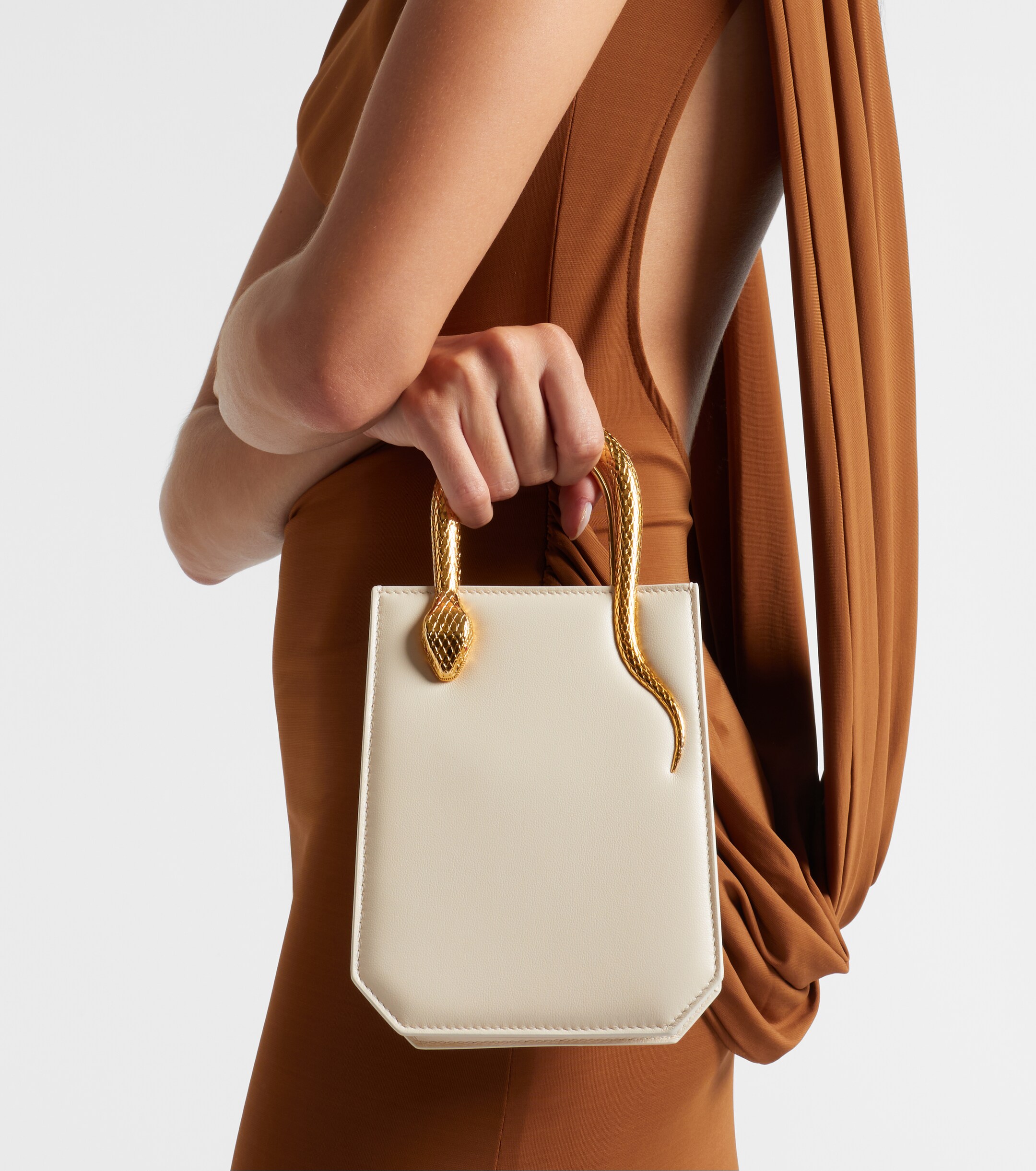 Bvlgari Serpentine Small embellished leather top-handle bag thumbnail