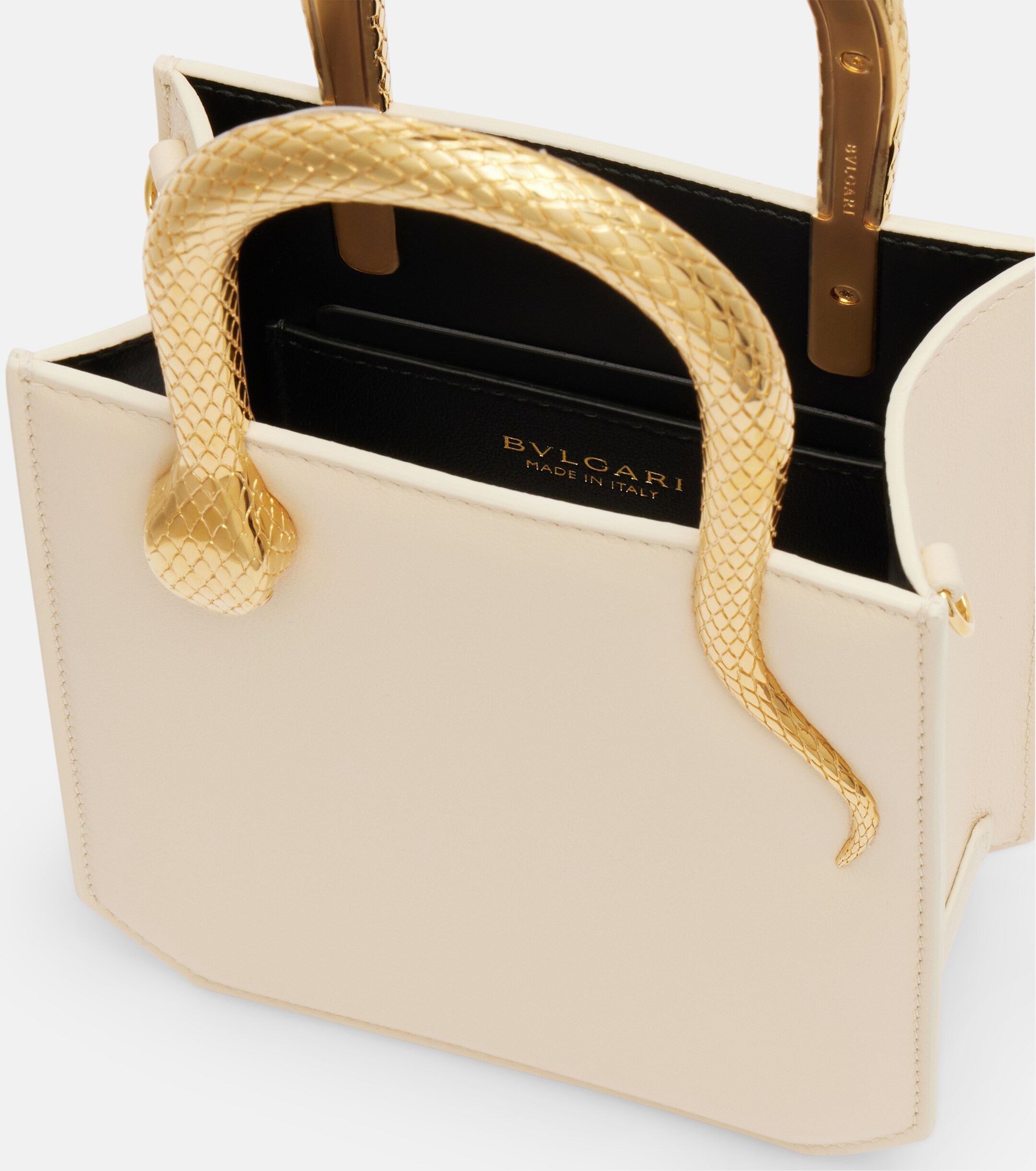 Bvlgari Serpentine Small embellished leather top-handle bag thumbnail