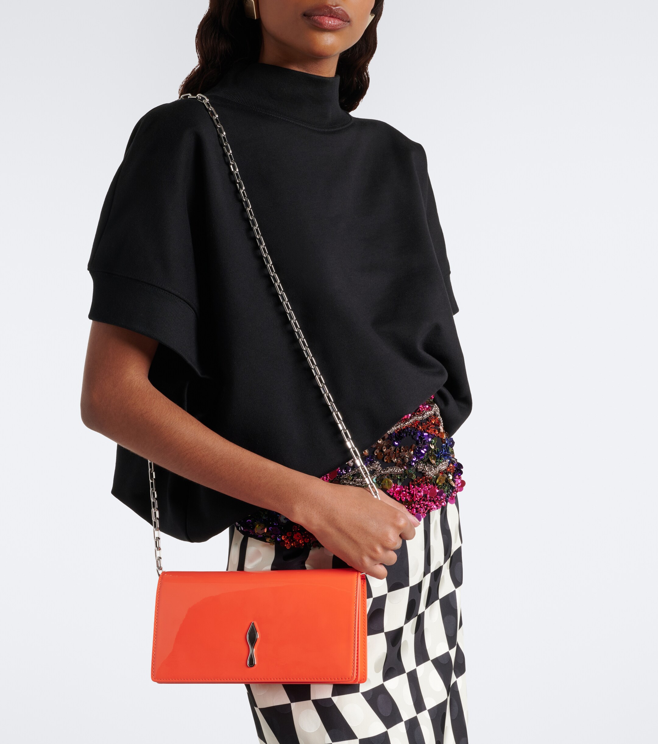 CHRISTIAN LOUBOUTIN Bettina patent leather clutch