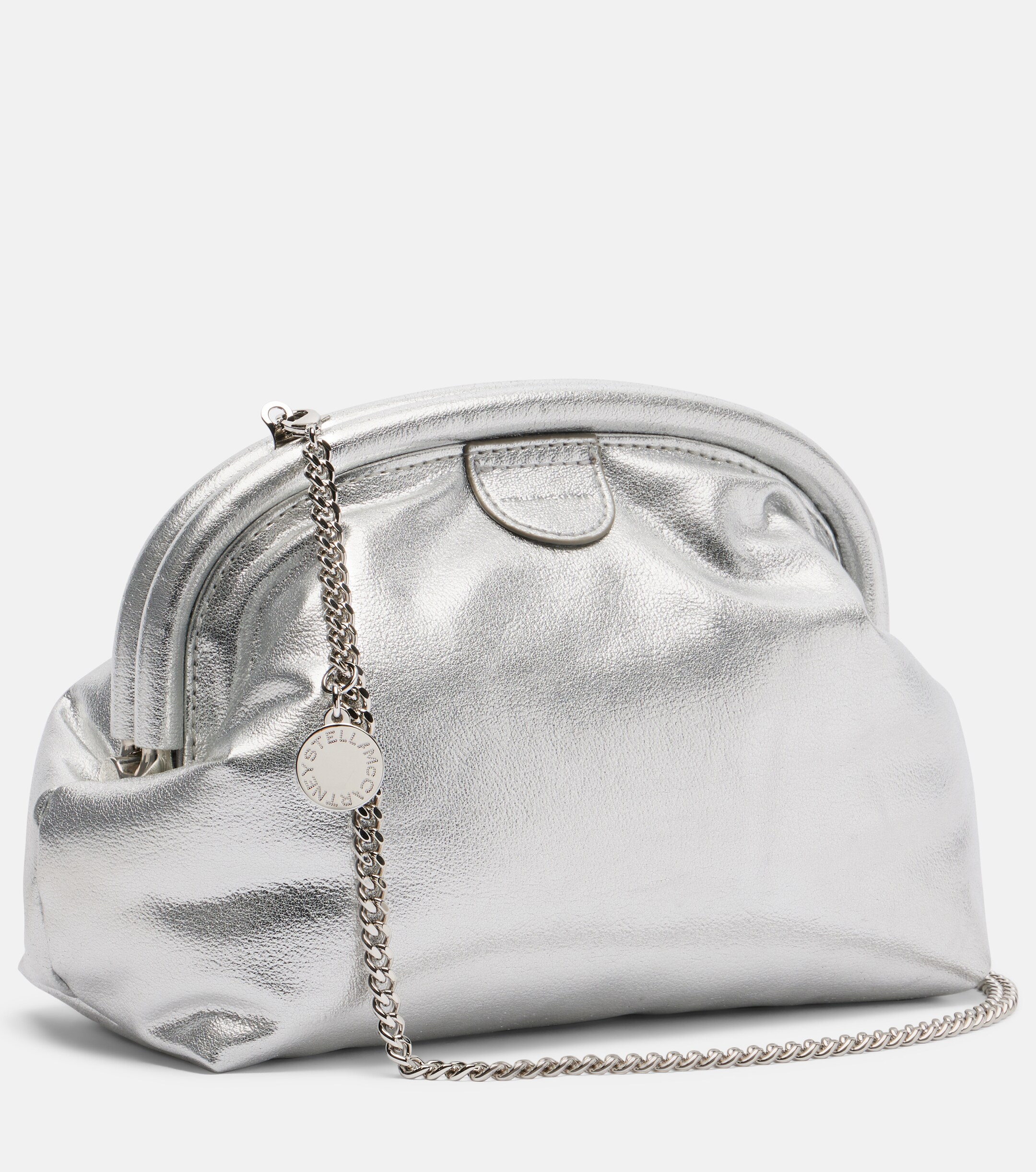 Stella McCartney Falabella padded metallic clutch