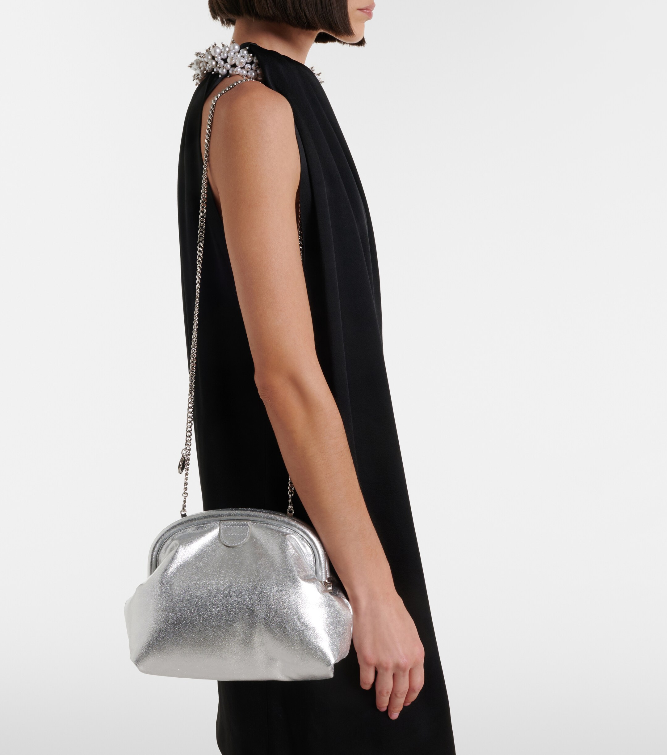 Stella McCartney Falabella padded metallic clutch