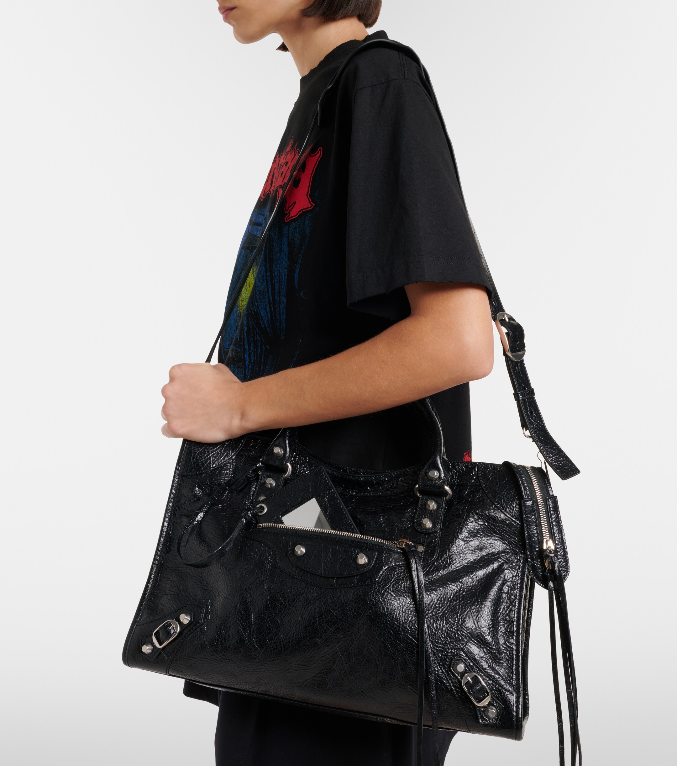 Balenciaga Le City Medium leather top-handle bag
