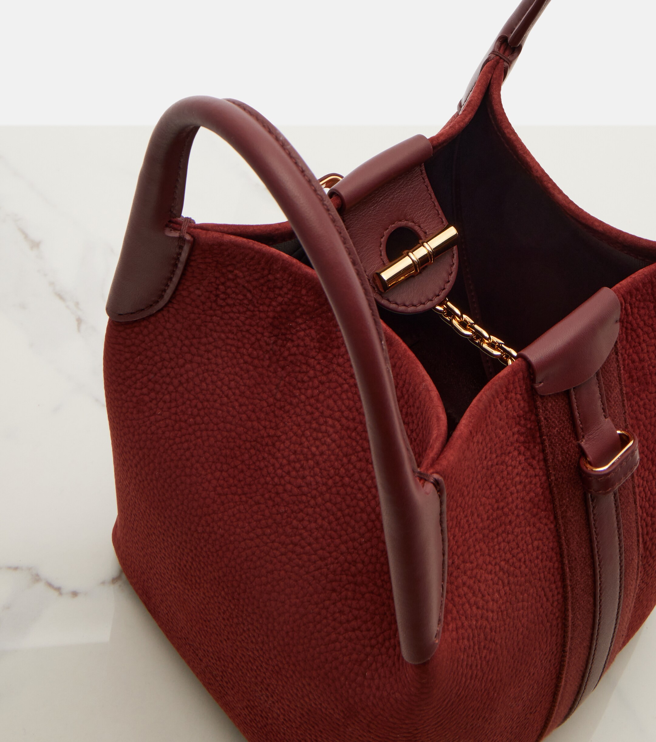 Loro Piana Bale Small leather top-handle bag