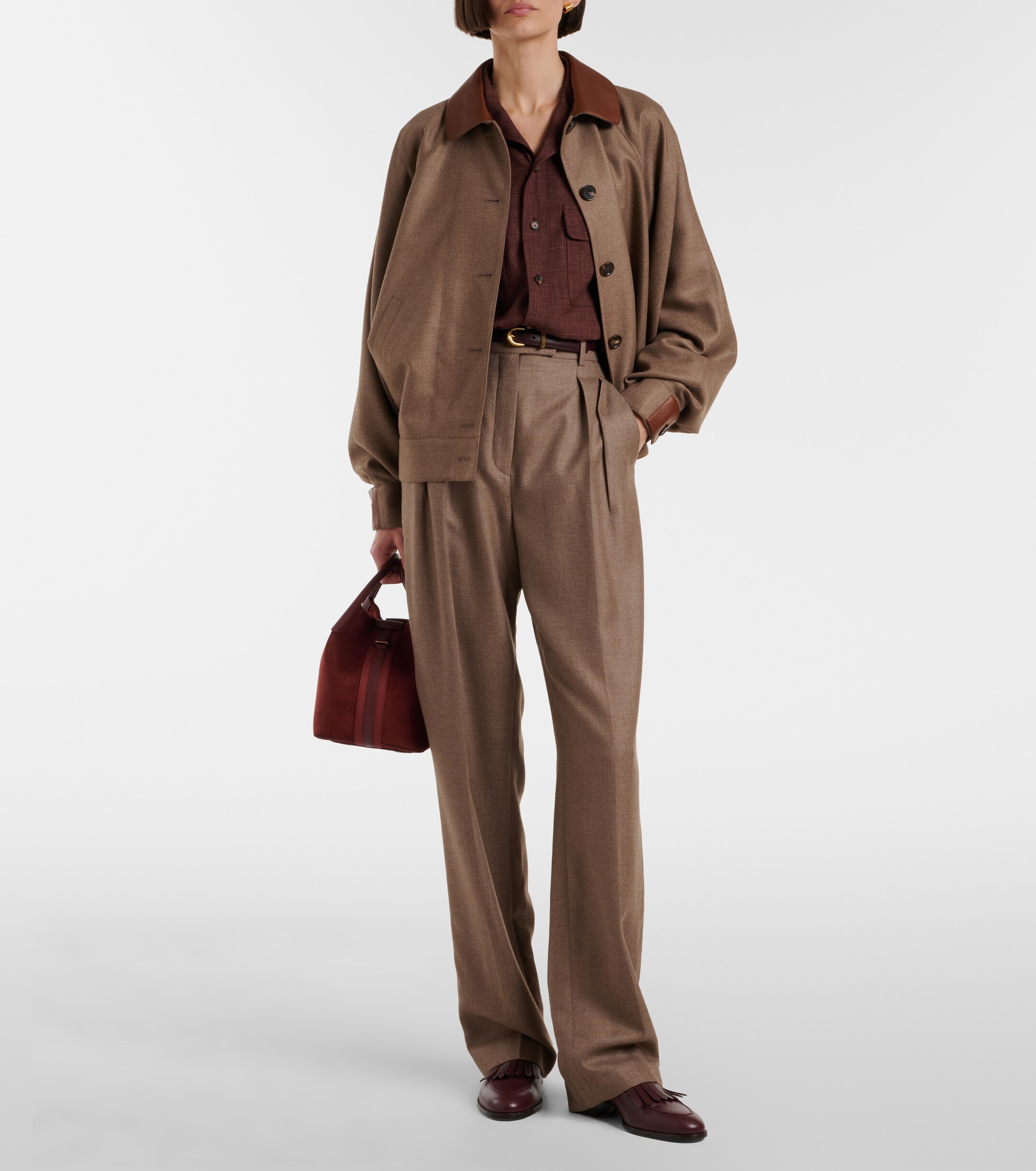 Loro Piana Bale Small leather top-handle bag