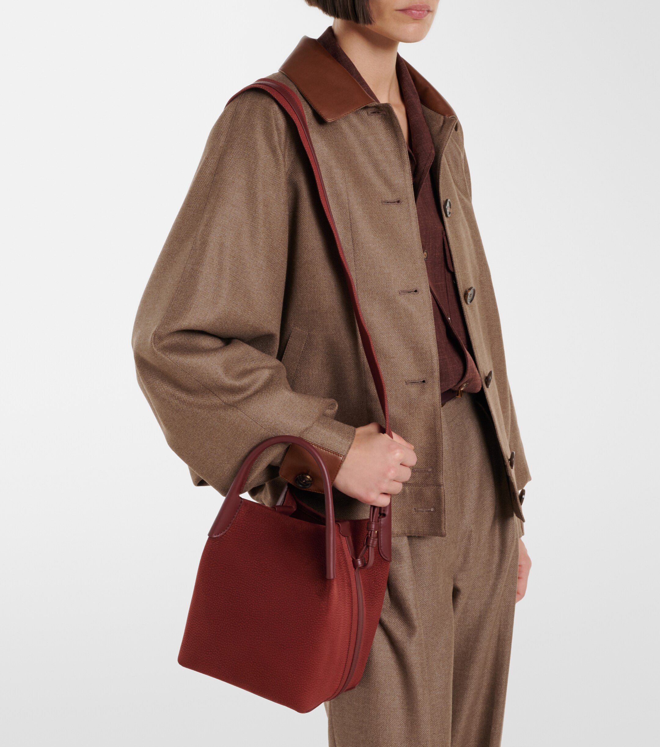 Loro Piana Bale Small leather top-handle bag