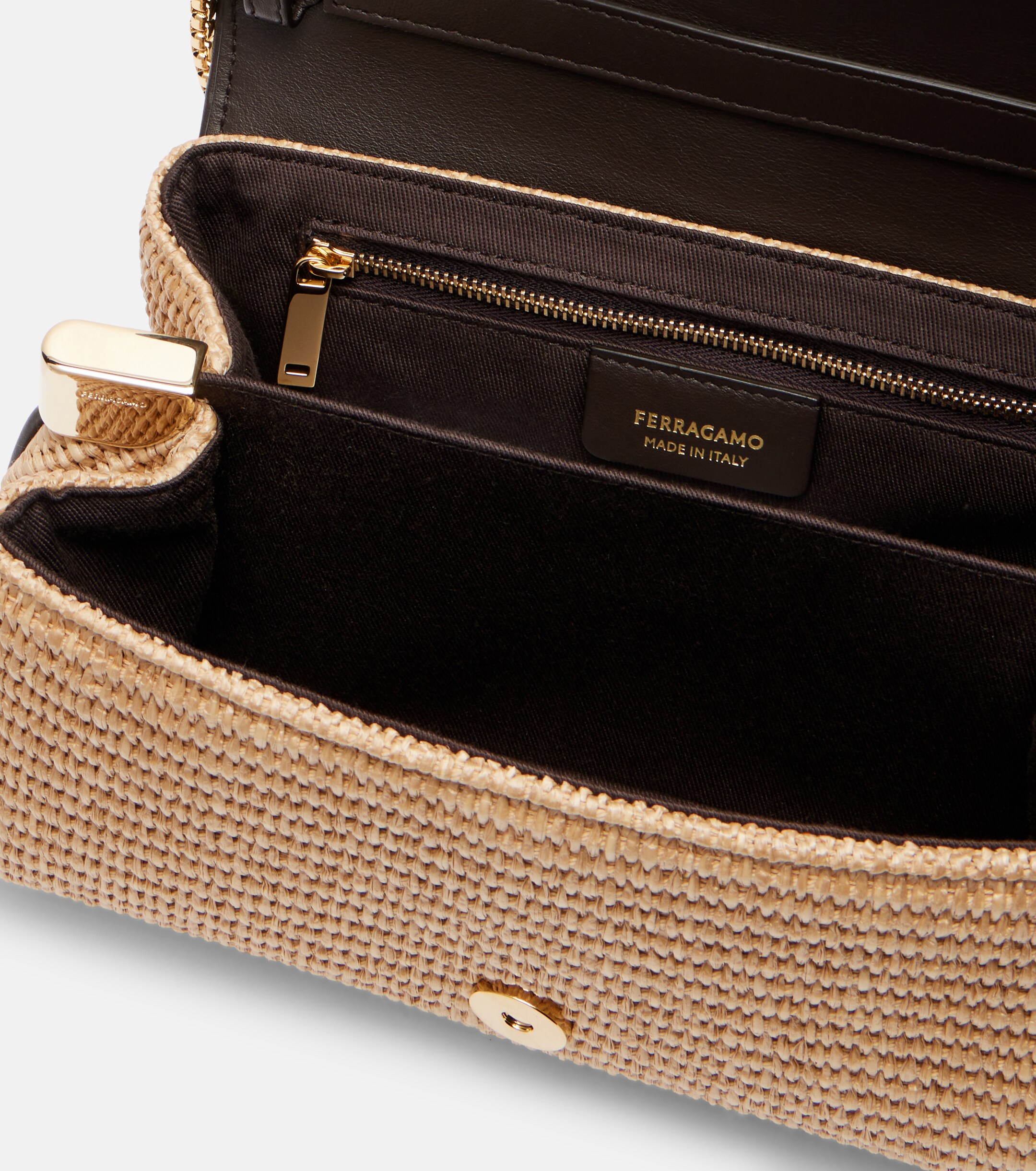 Ferragamo Ferragamo Mia Small raffia shoulder bag
