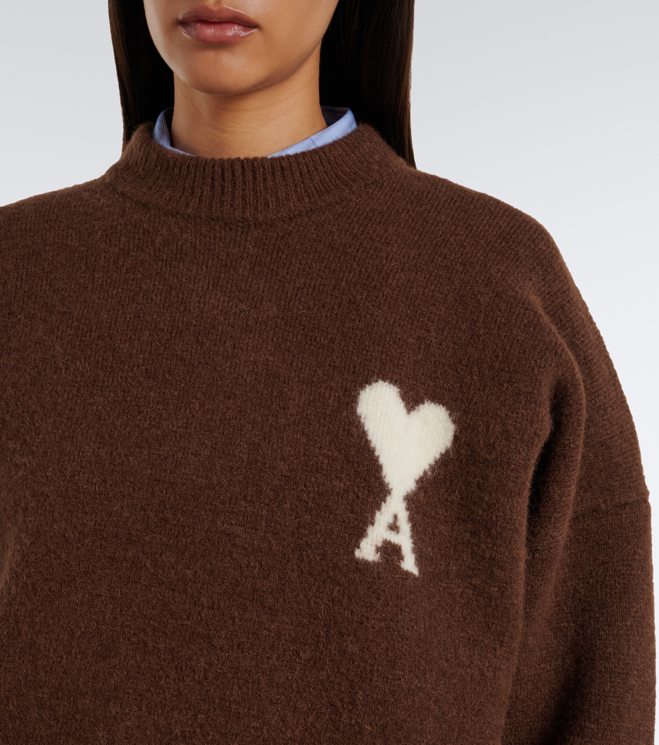 Ami Paris Ami Paris Ami De Coeur alpaca and wool-blend sweater