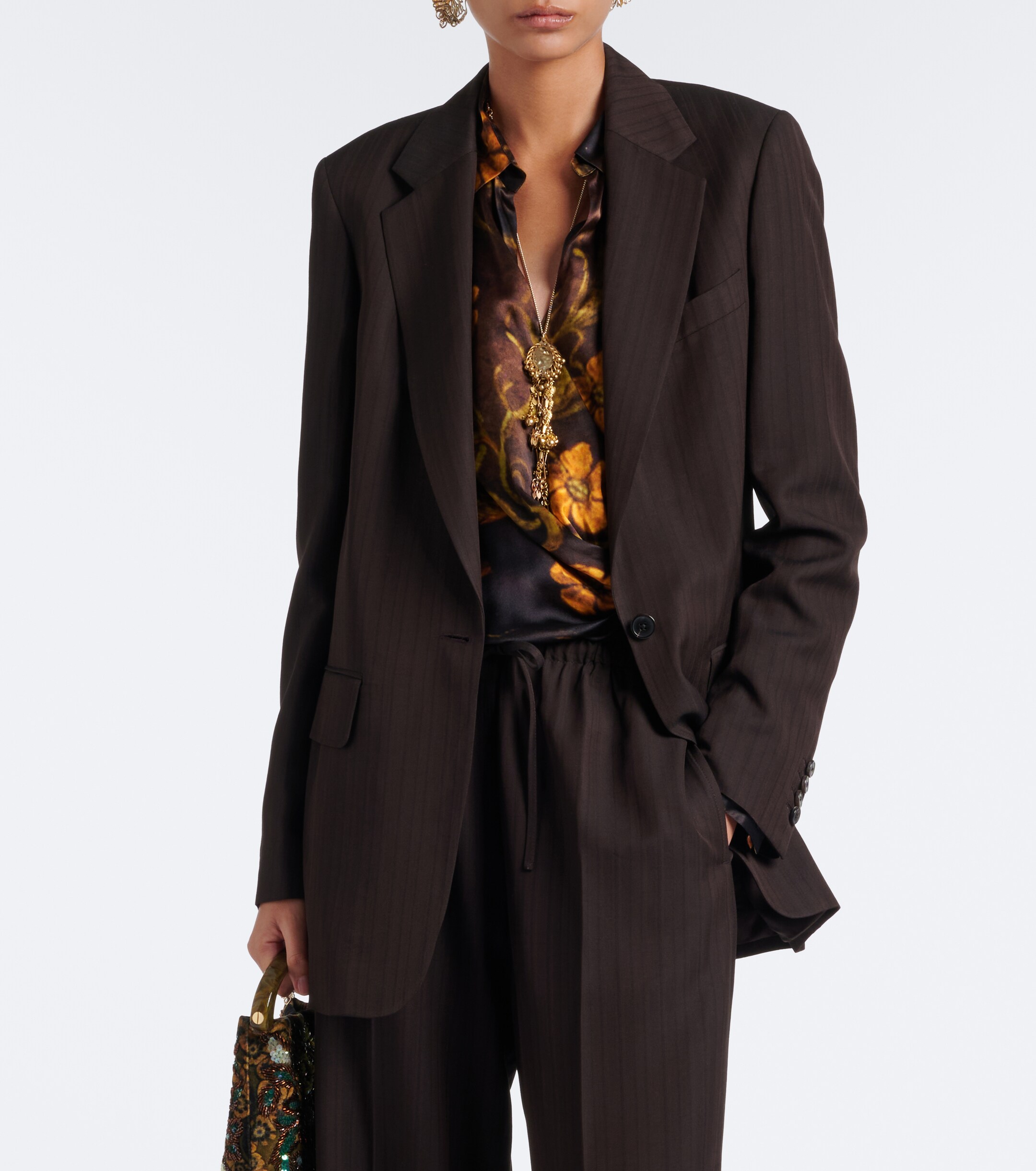 Dries Van Noten Dries Van Noten Chalk stripe single-breasted blazer