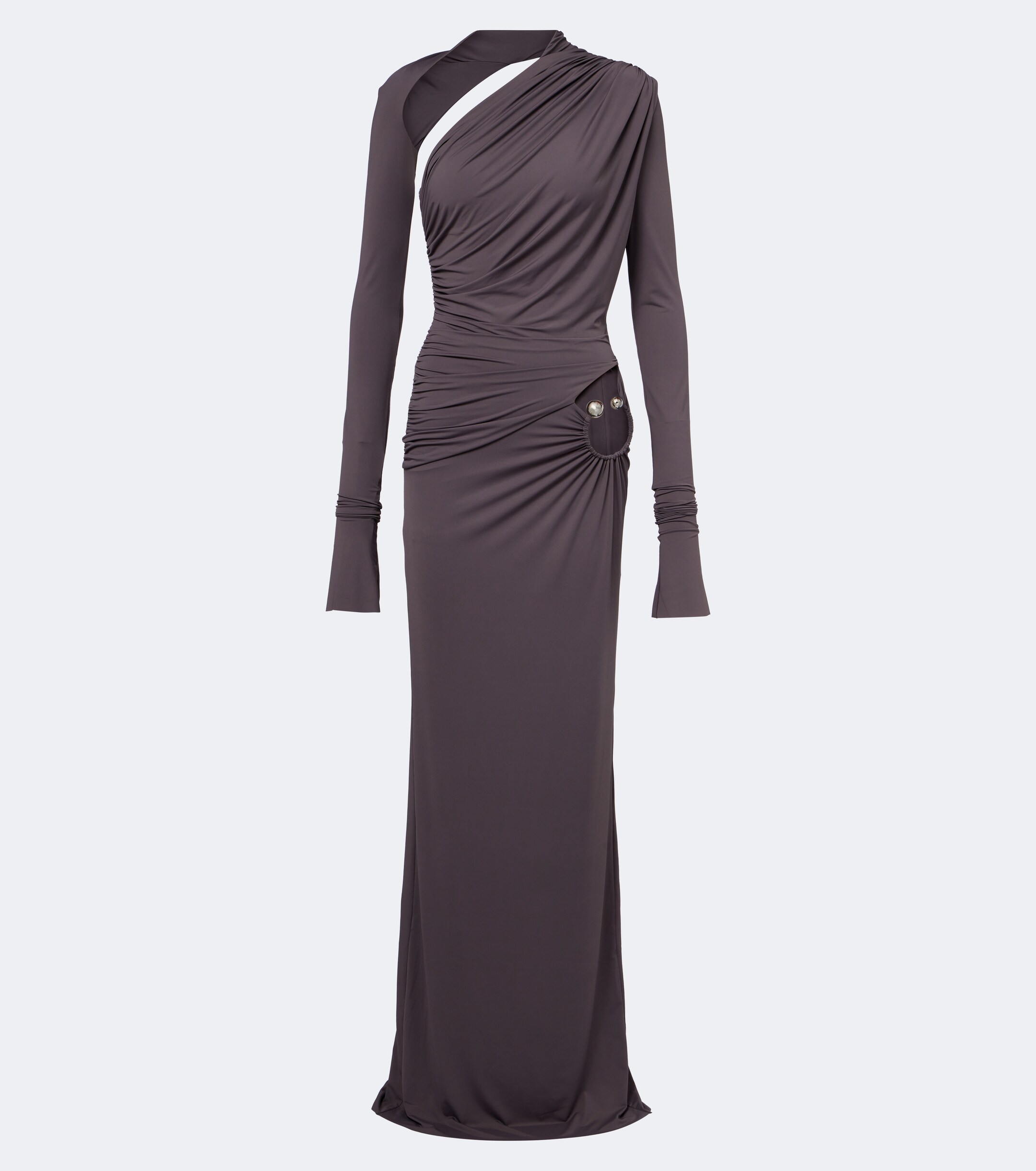 DE LA VALI De La Vali Jade cutout asymmetric jersey gown
