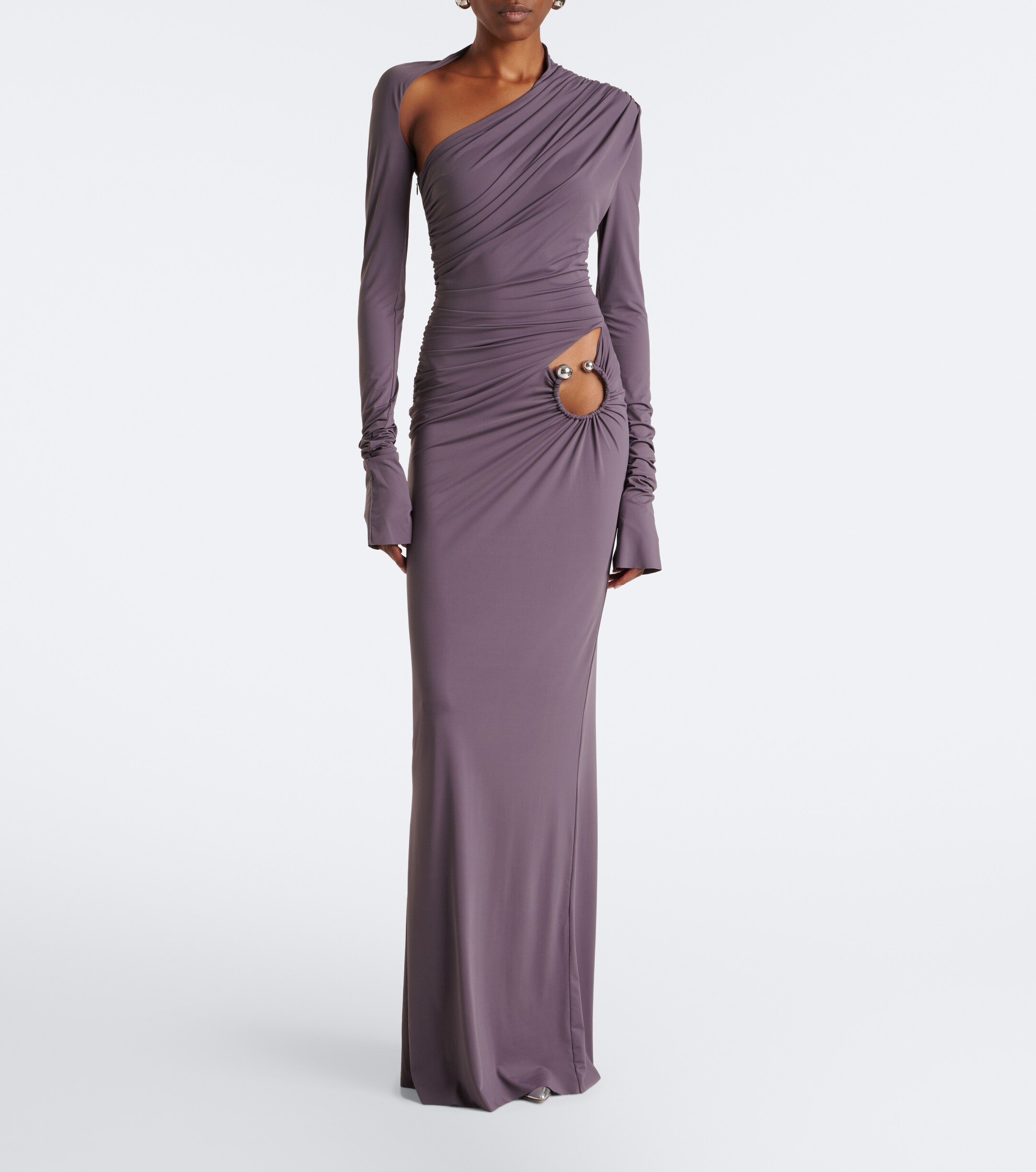 DE LA VALI De La Vali Jade cutout asymmetric jersey gown