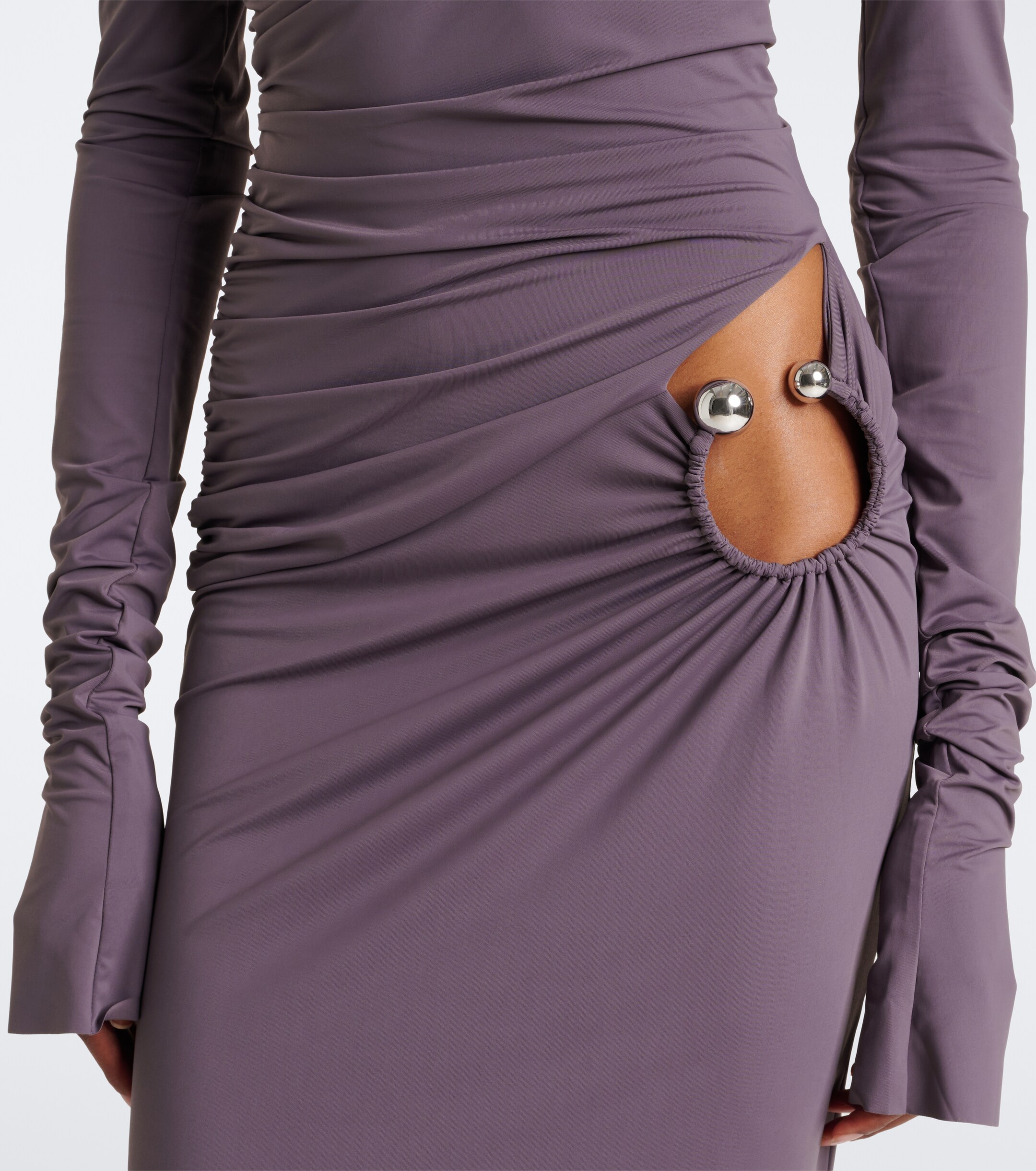 DE LA VALI De La Vali Jade cutout asymmetric jersey gown