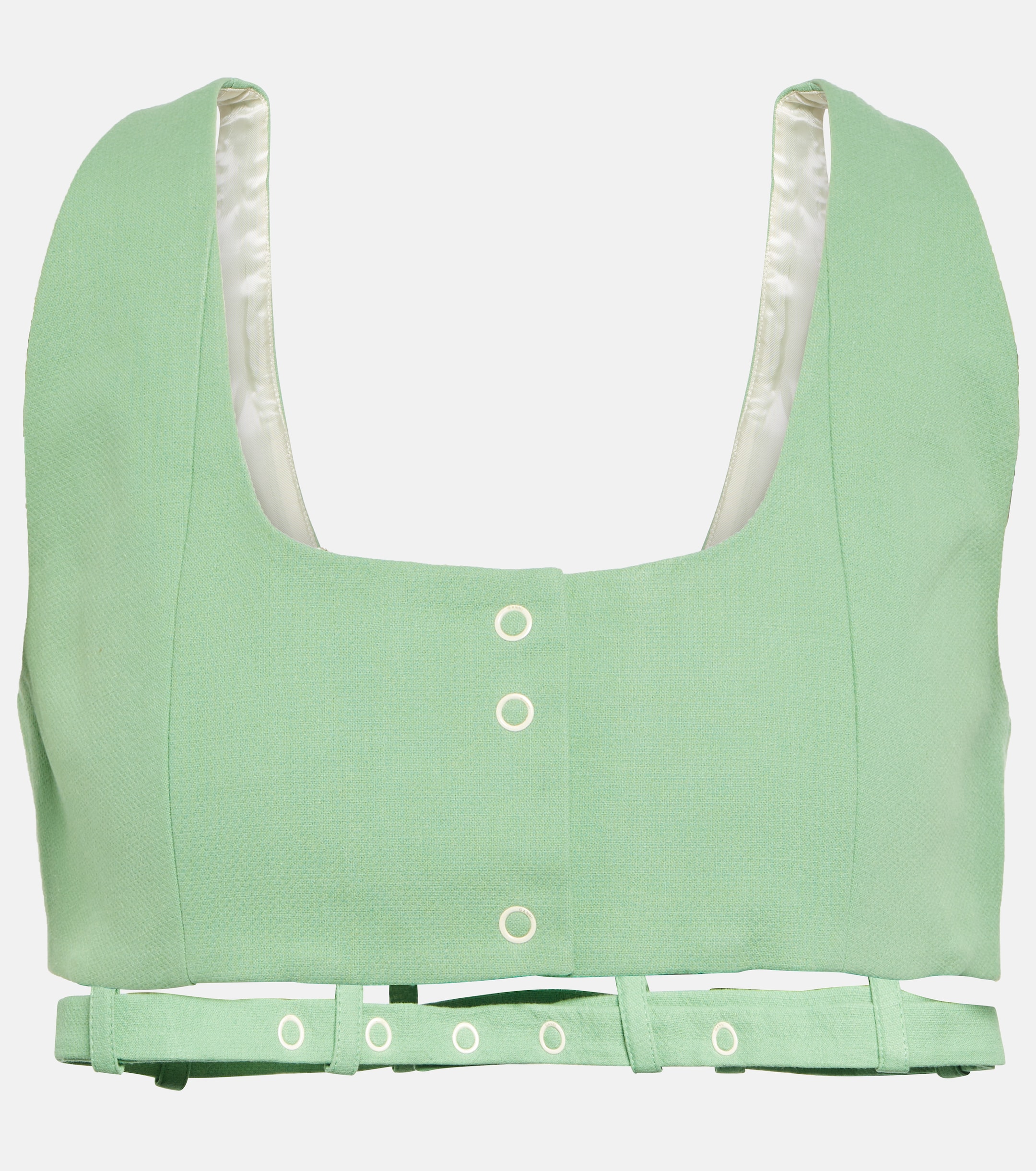 GANNI Cotton canvas crop top