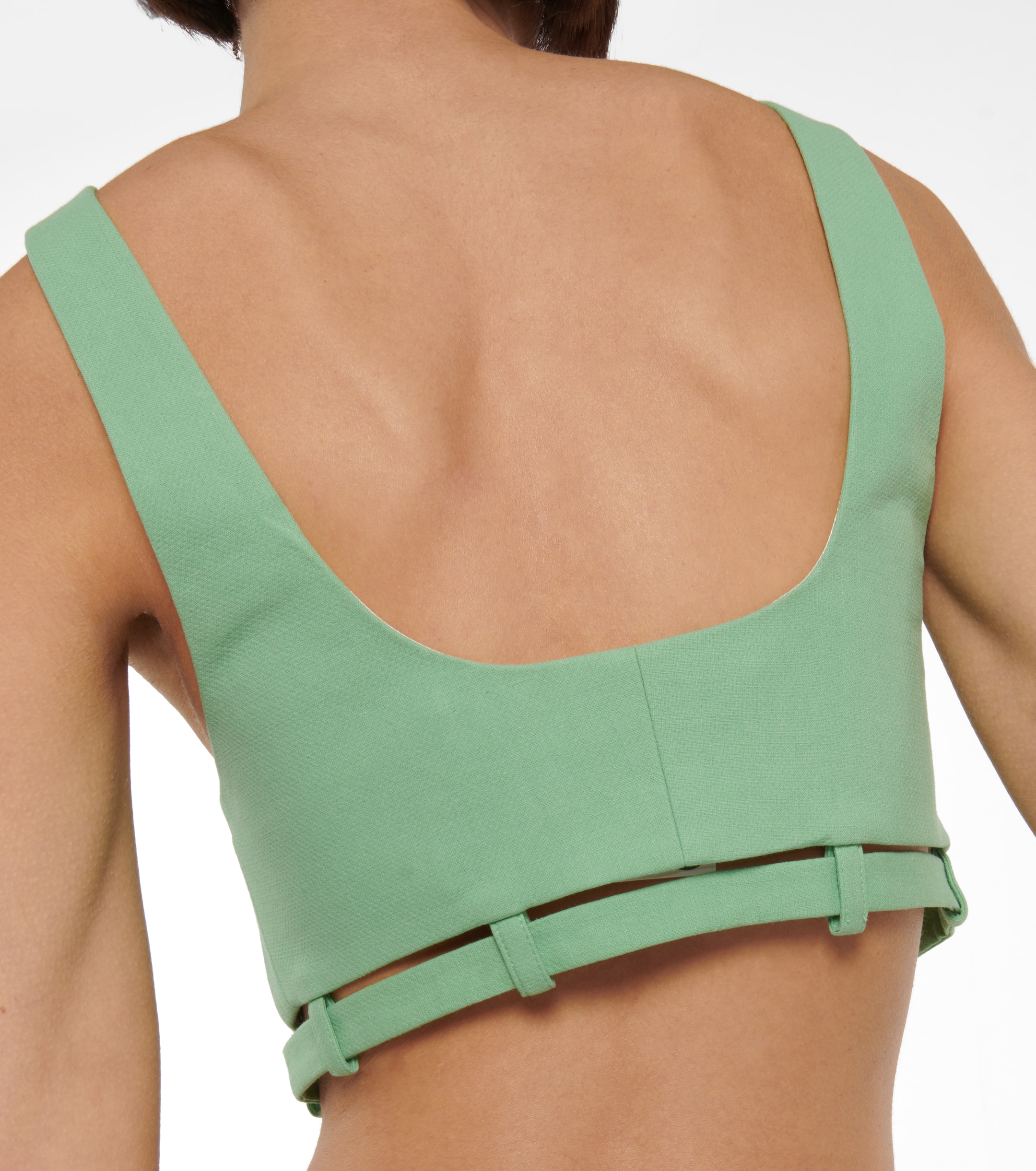 GANNI Cotton canvas crop top