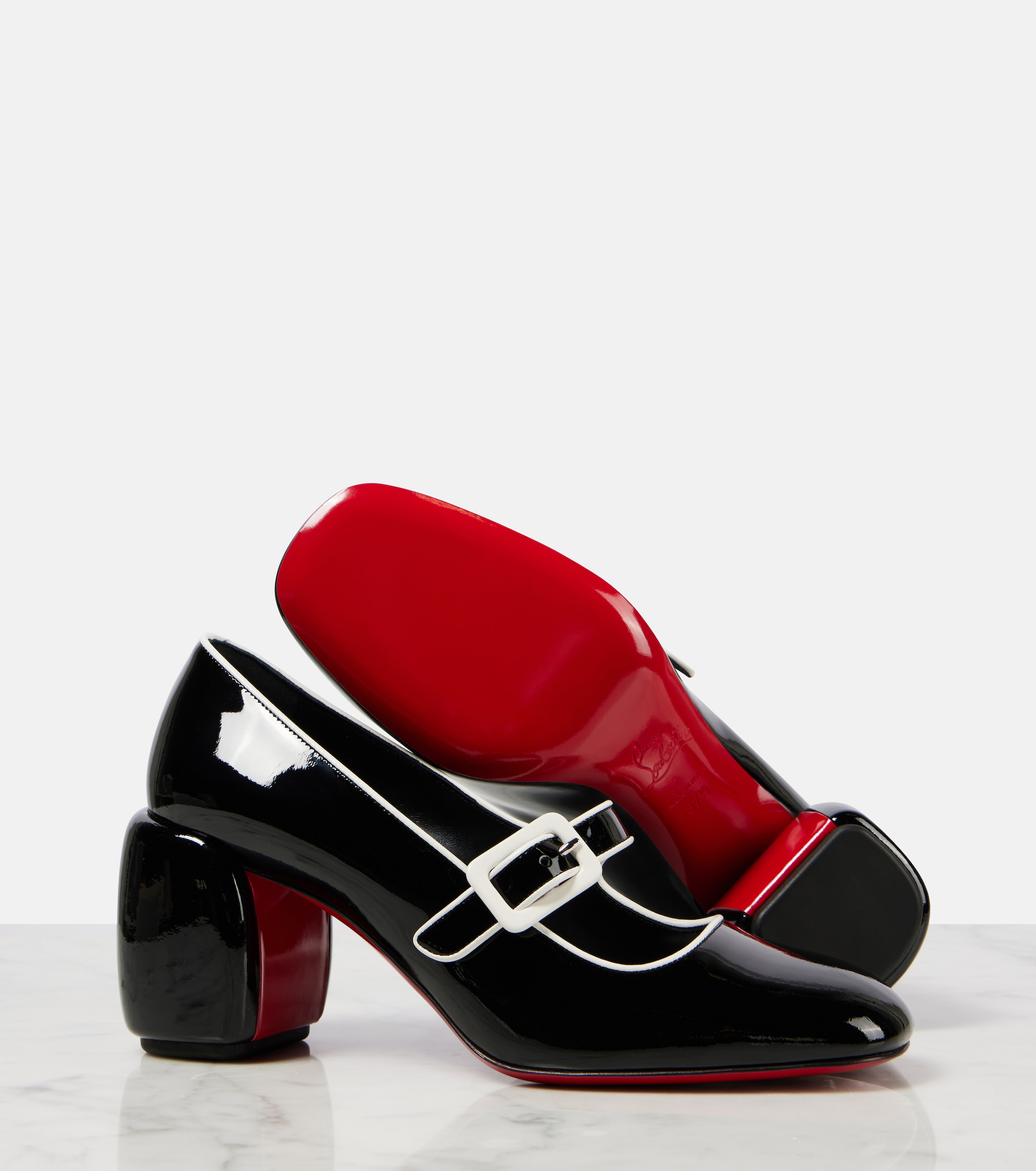 CHRISTIAN LOUBOUTIN - Minny Babe 70 patent leather Mary Jane pumps