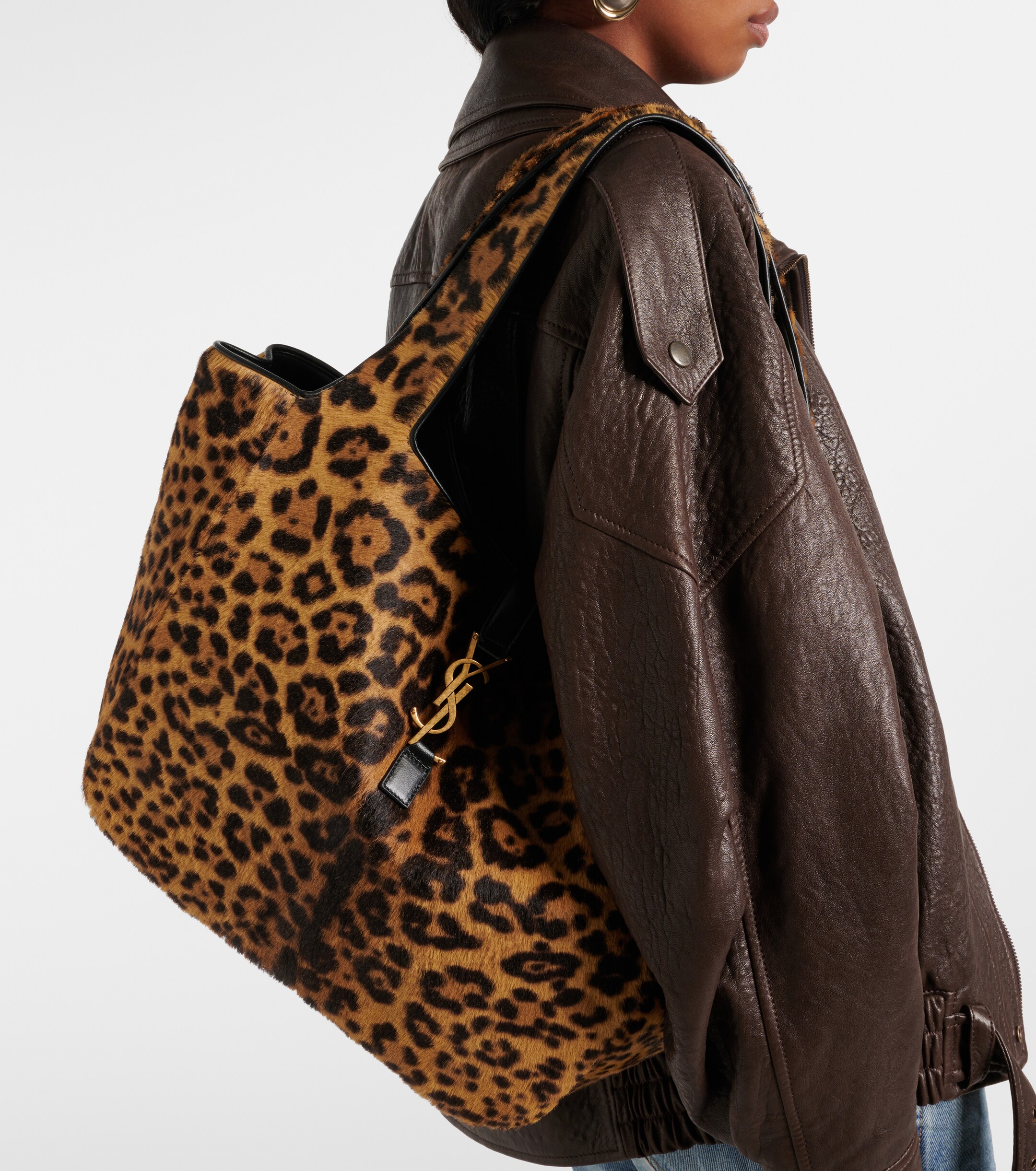 Saint Laurent Le 5 À 7 Bea leopard-print shoulder bag