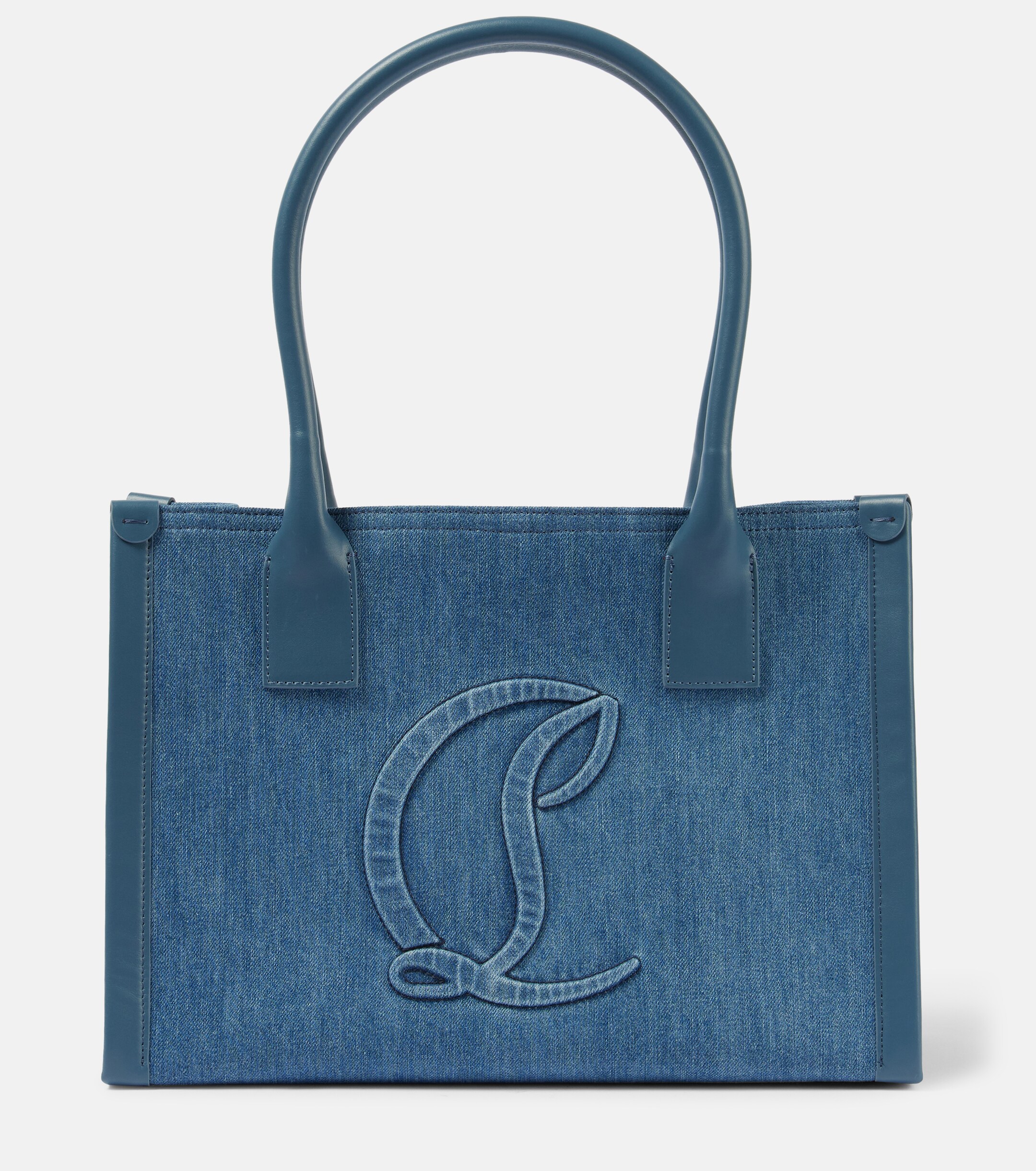 CHRISTIAN LOUBOUTIN By My Side E/W Large denim tote bag