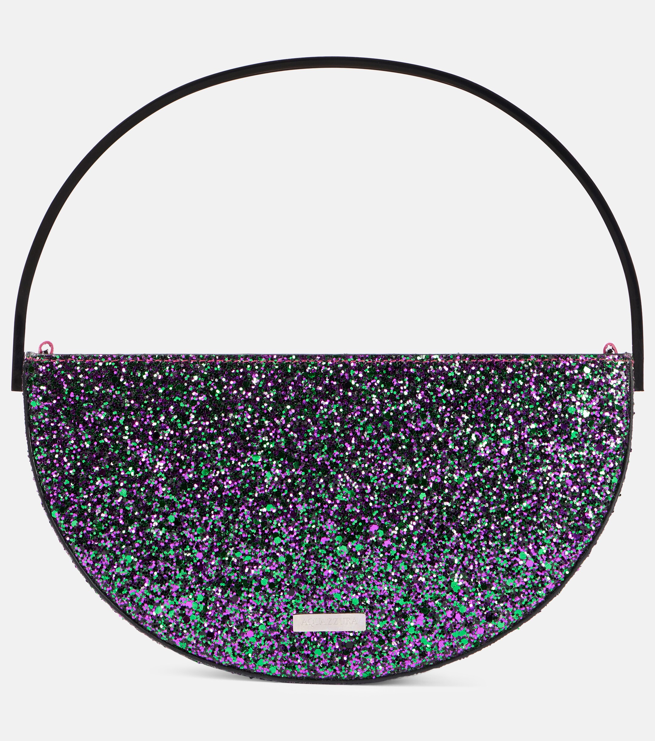 AQUAZZURA Purist Mini glitter clutch
