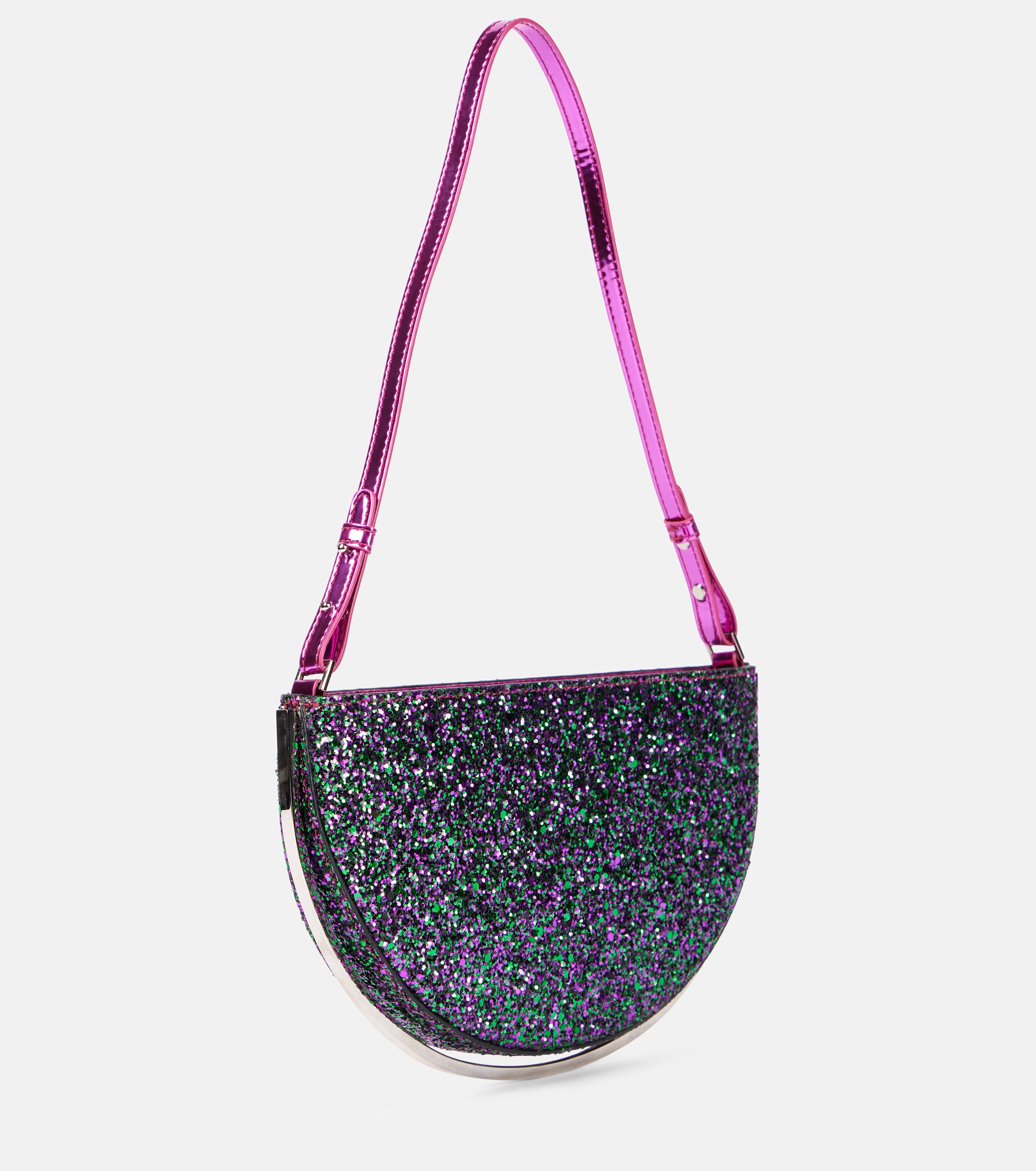 AQUAZZURA Purist Mini glitter clutch