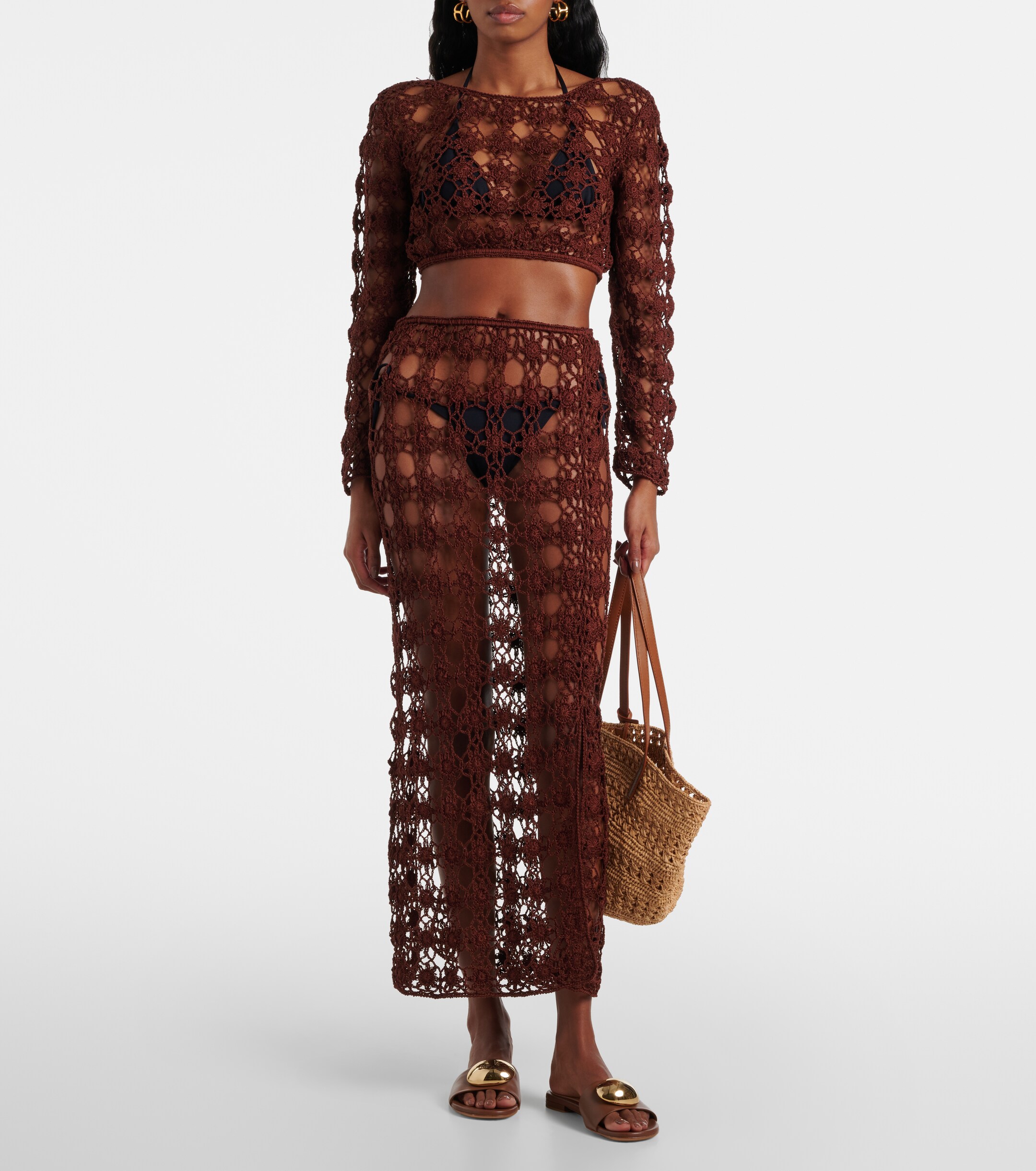 Anna Kosturova Anna Kosturova Bella crochet cotton maxi skirt