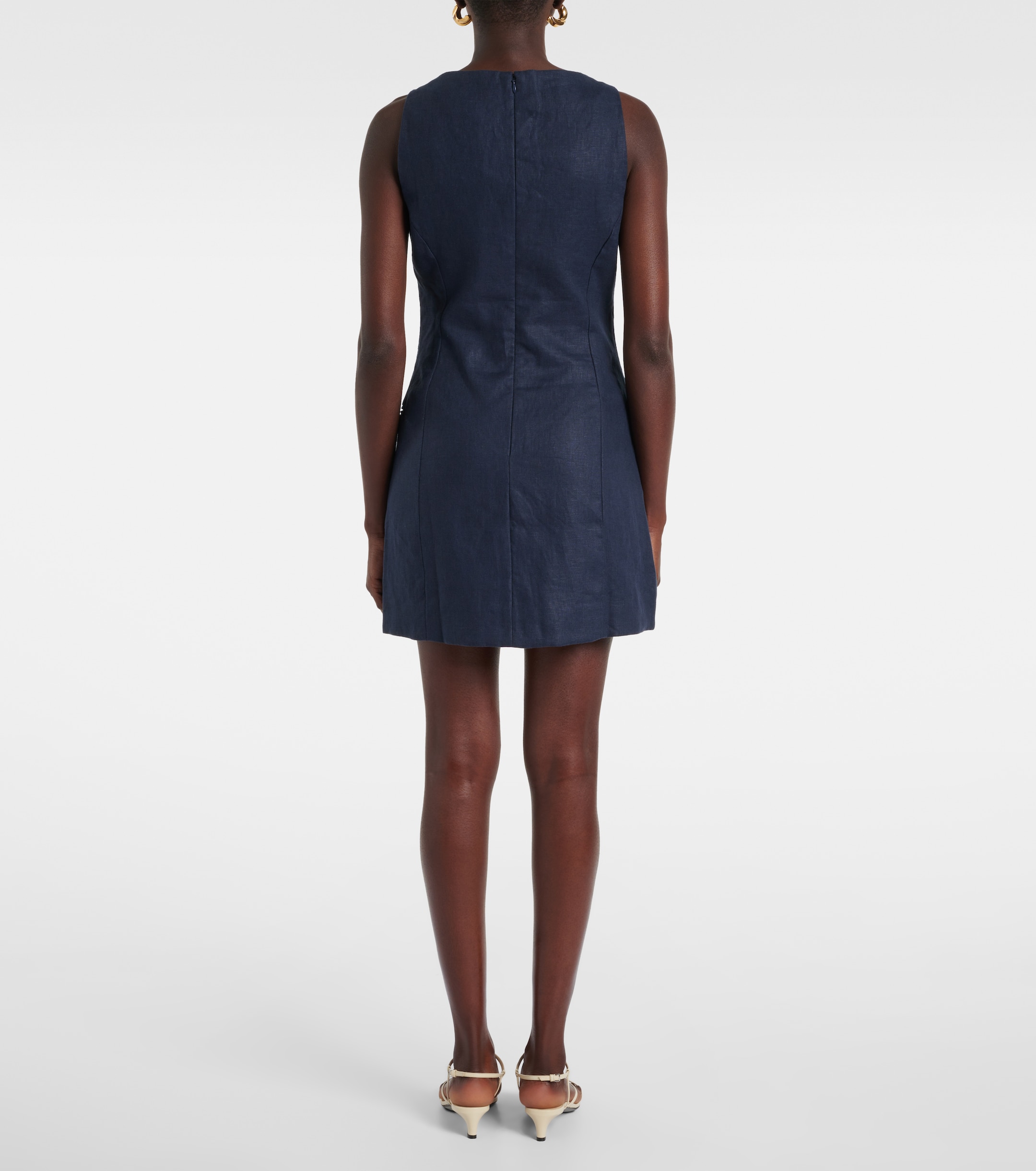 ambra linen dress Ambra Scoop Mini Dress in Linen Sage Green