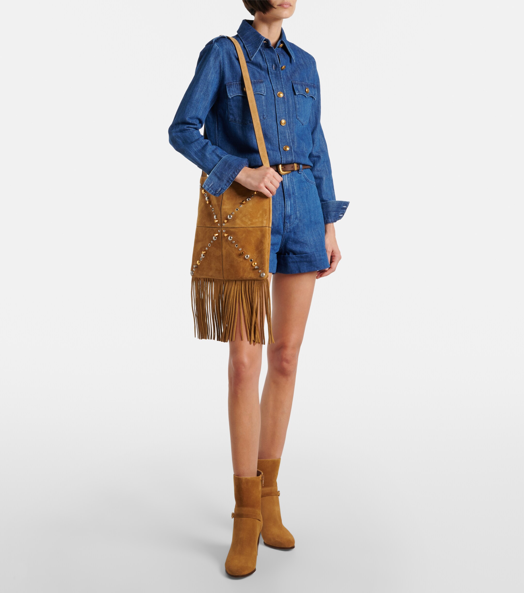 Valentino Garavani Nellcôte Medium suede shoulder bag thumbnail