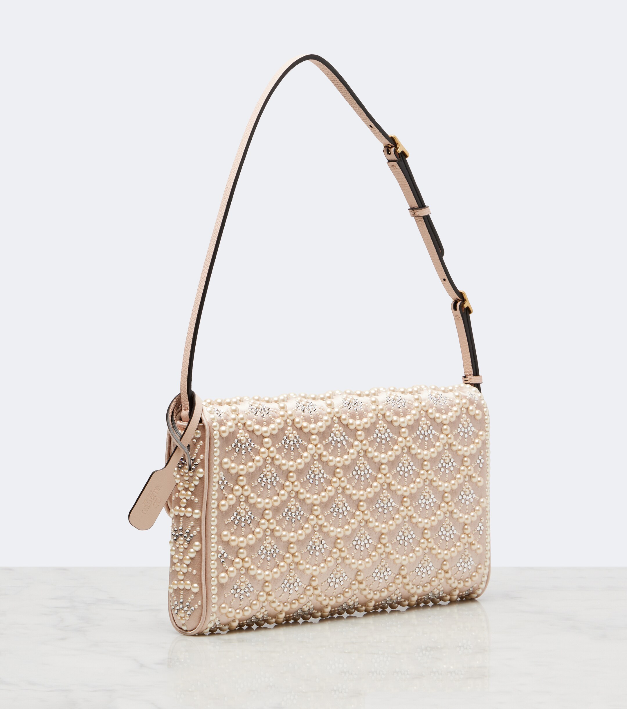 Valentino Garavani DeVain Small embellished satin shoulder bag thumbnail