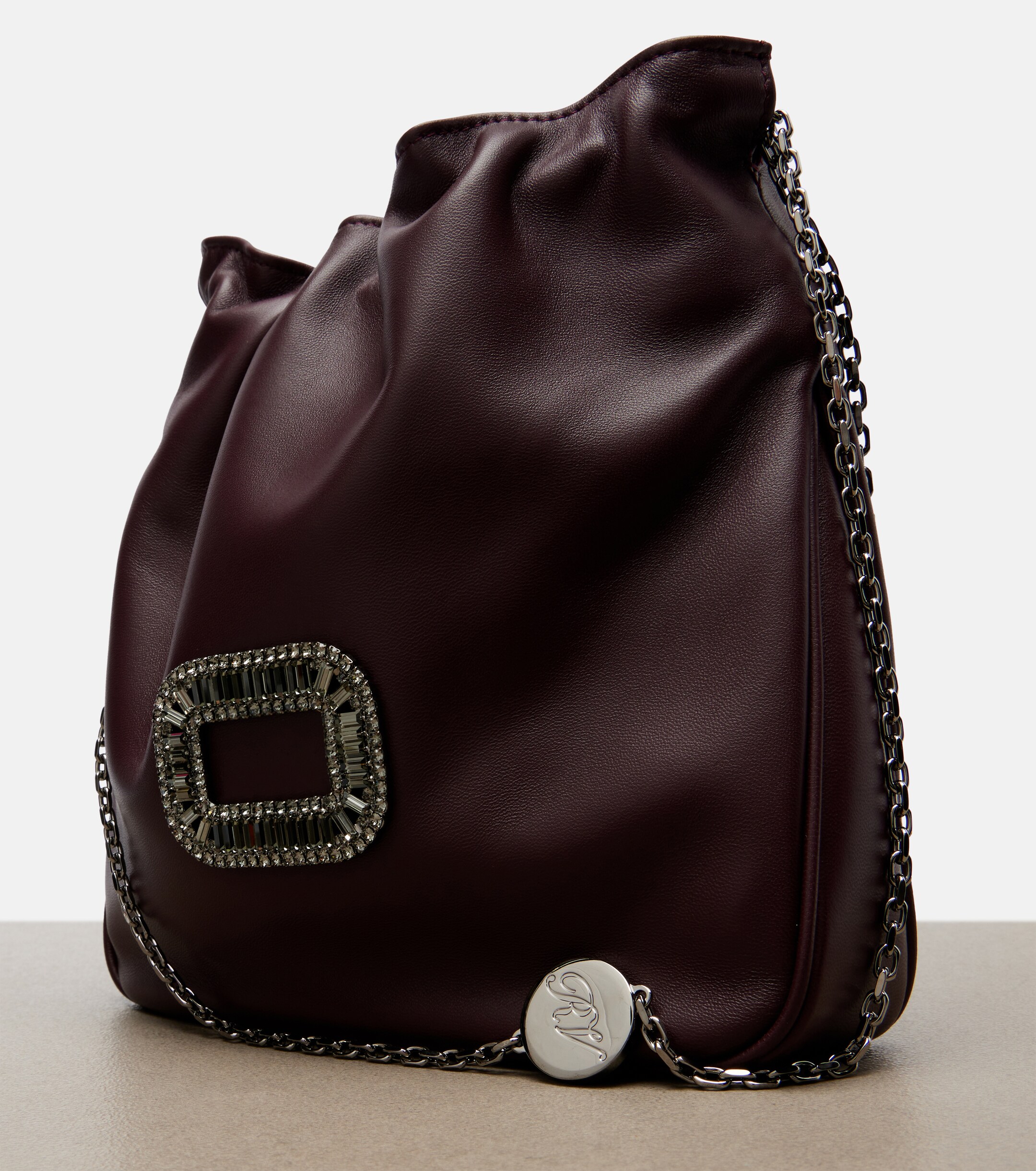 ROGER VIVIER Pilgrim Mini leather bucket bag