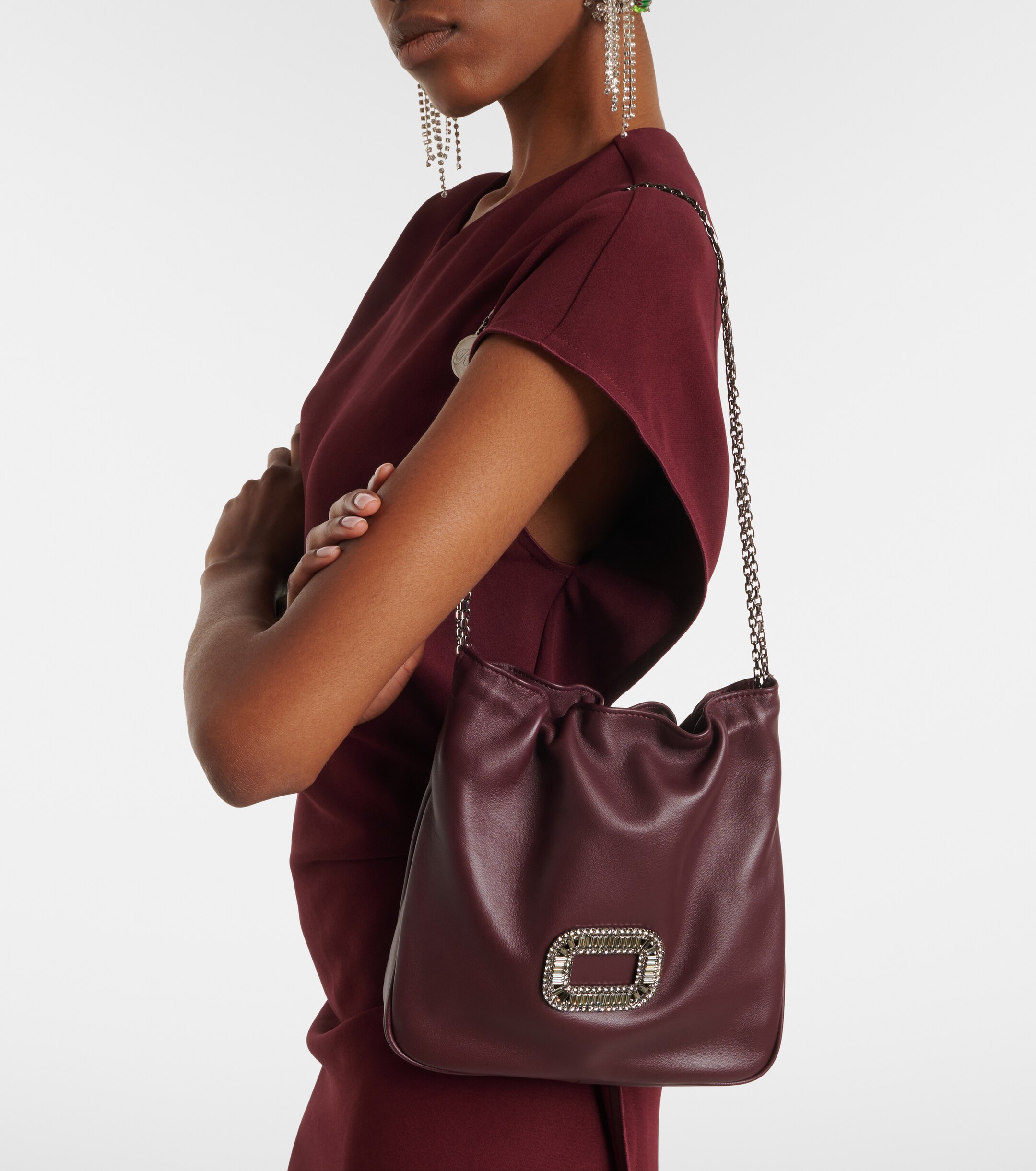 ROGER VIVIER Pilgrim Mini leather bucket bag