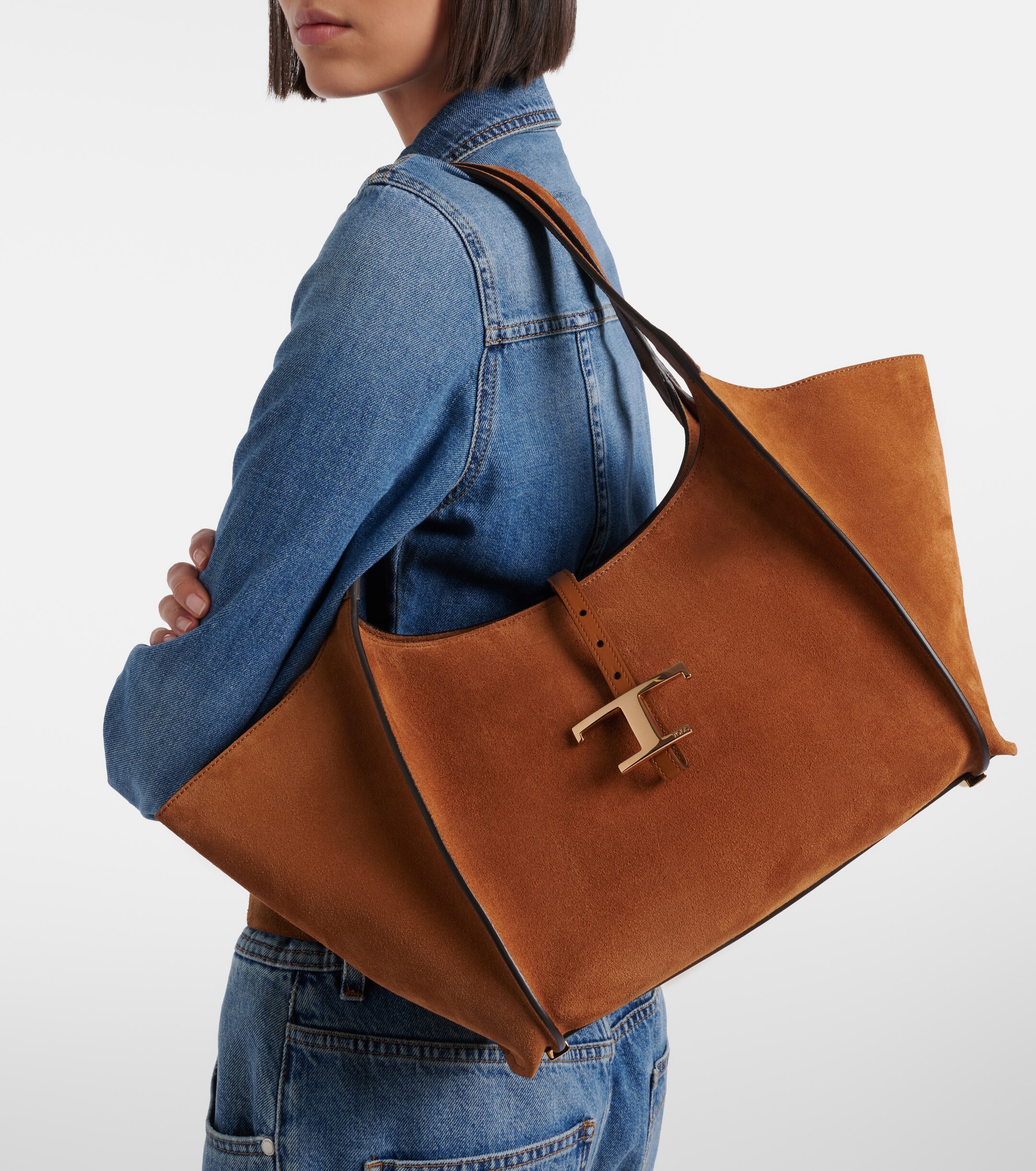Tod's T Timeless Small suede tote bag