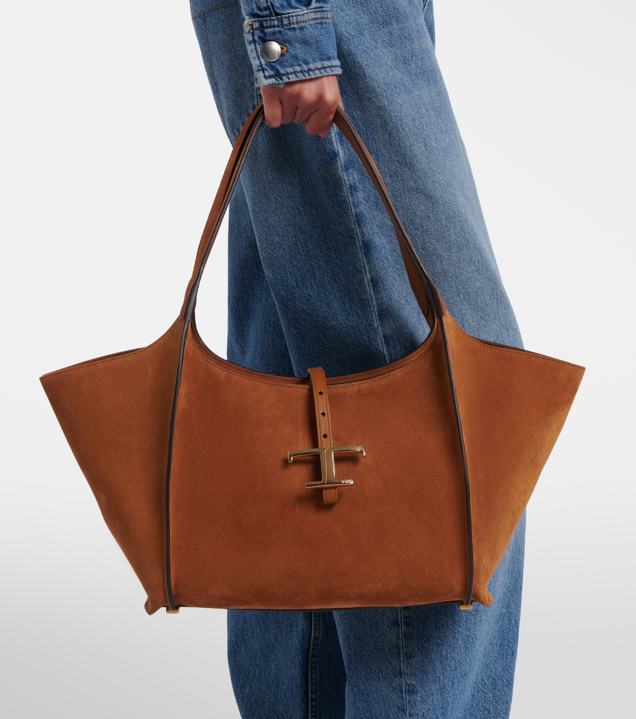 Tod's T Timeless Small suede tote bag