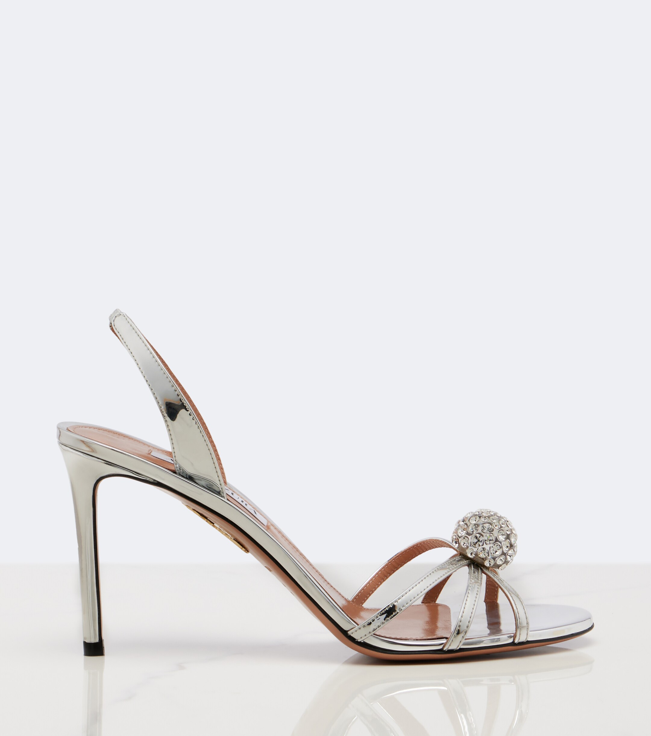 AQUAZZURA Aquazzura Crystal Bubble leather slingback sandals