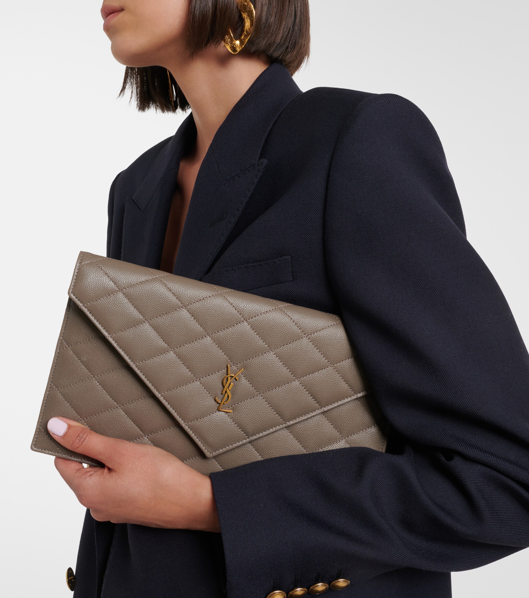 Saint Laurent Paris leather clutch