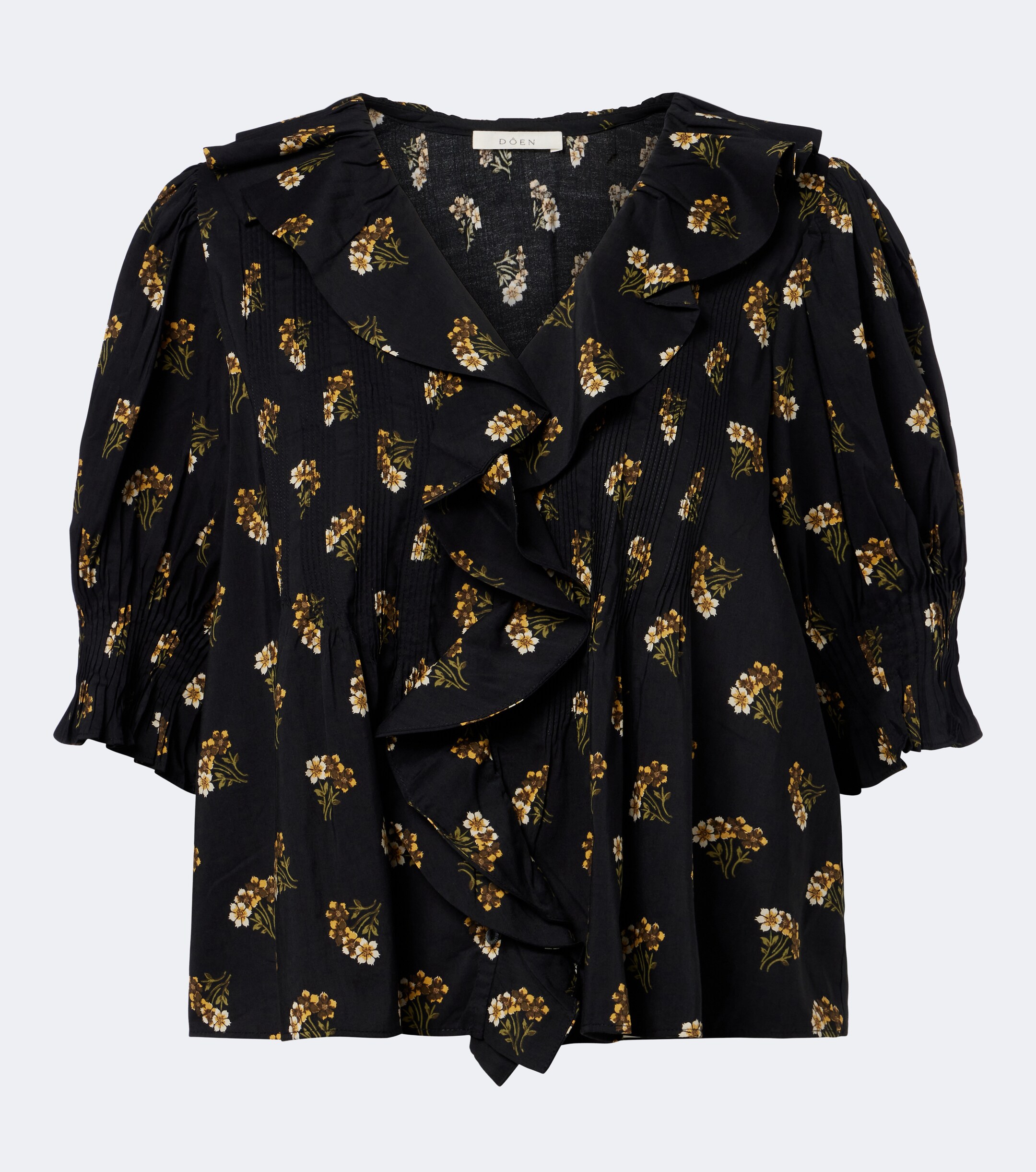 Dôen Dôen Henri floral ruffled cotton-blend blouse